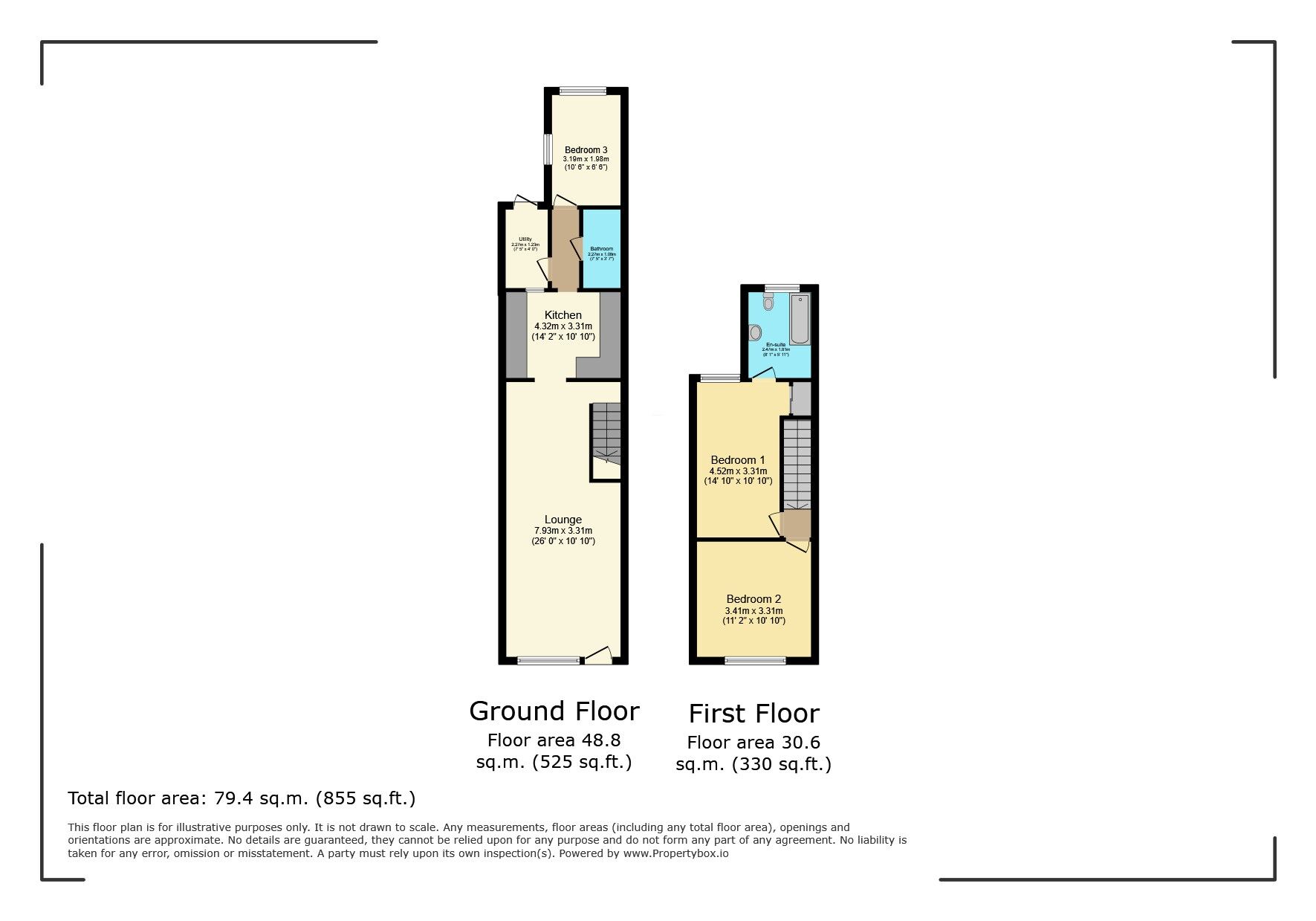 Floorplan of 3 bedroom Mid Terrace House for sale, St. Marys Road, Watford, Hertfordshire, WD18