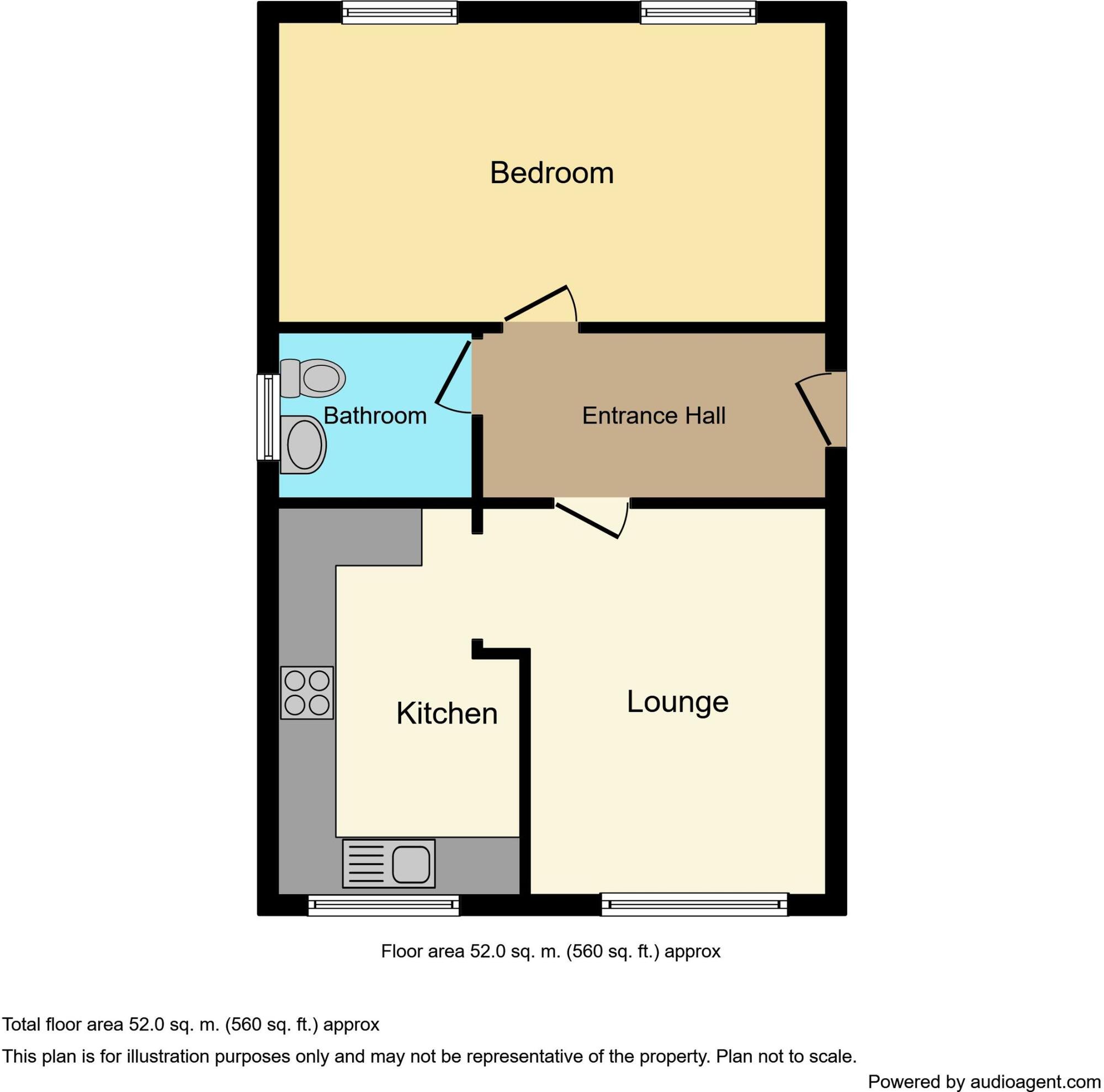 Floorplan of 1 bedroom Flat to rent, Courtlands Close, Watford, Hertfordshire, WD24