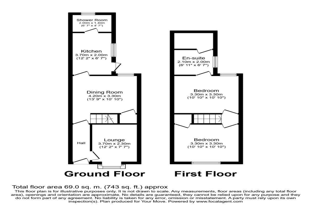 Floorplan of 2 bedroom Mid Terrace House to rent, Leavesden Road, Watford, Hertfordshire, WD24