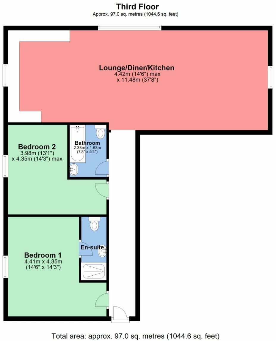 Floorplan of 2 bedroom Flat to rent, Orphanage Road, Watford, Hertfordshire, WD24