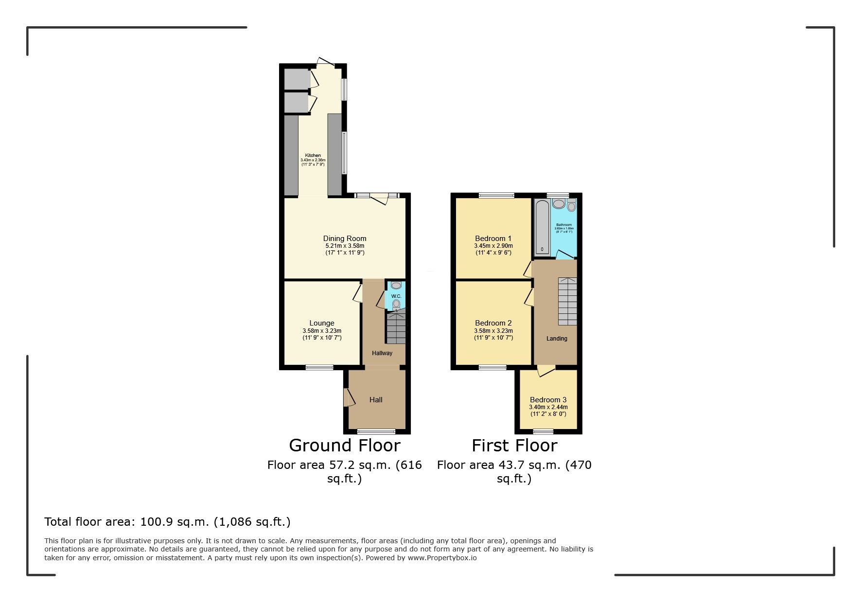 Floorplan of 3 bedroom Semi Detached House for sale, Malden Road, Watford, Hertfordshire, WD17