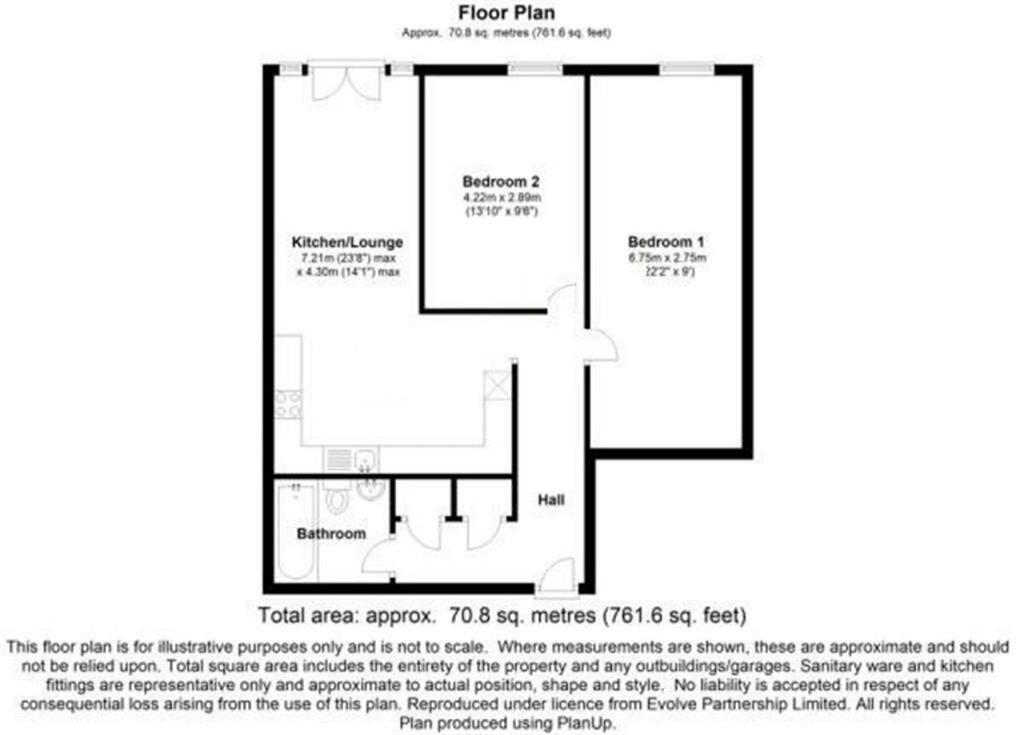 Floorplan of 2 bedroom Flat to rent, Queen Marys Avenue, Watford, Hertfordshire, WD18
