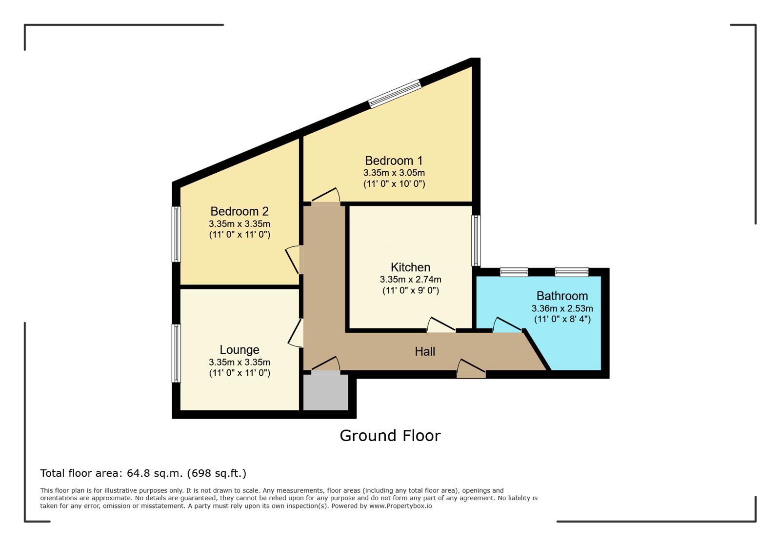Floorplan of 2 bedroom Flat for sale, Percy Road, Watford, Hertfordshire, WD18
