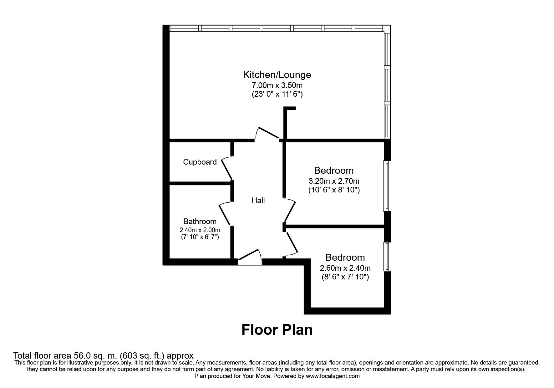 Floorplan of 2 bedroom Flat for sale, Hemingford Court, Gartlet Road, Hertfordshire, WD17