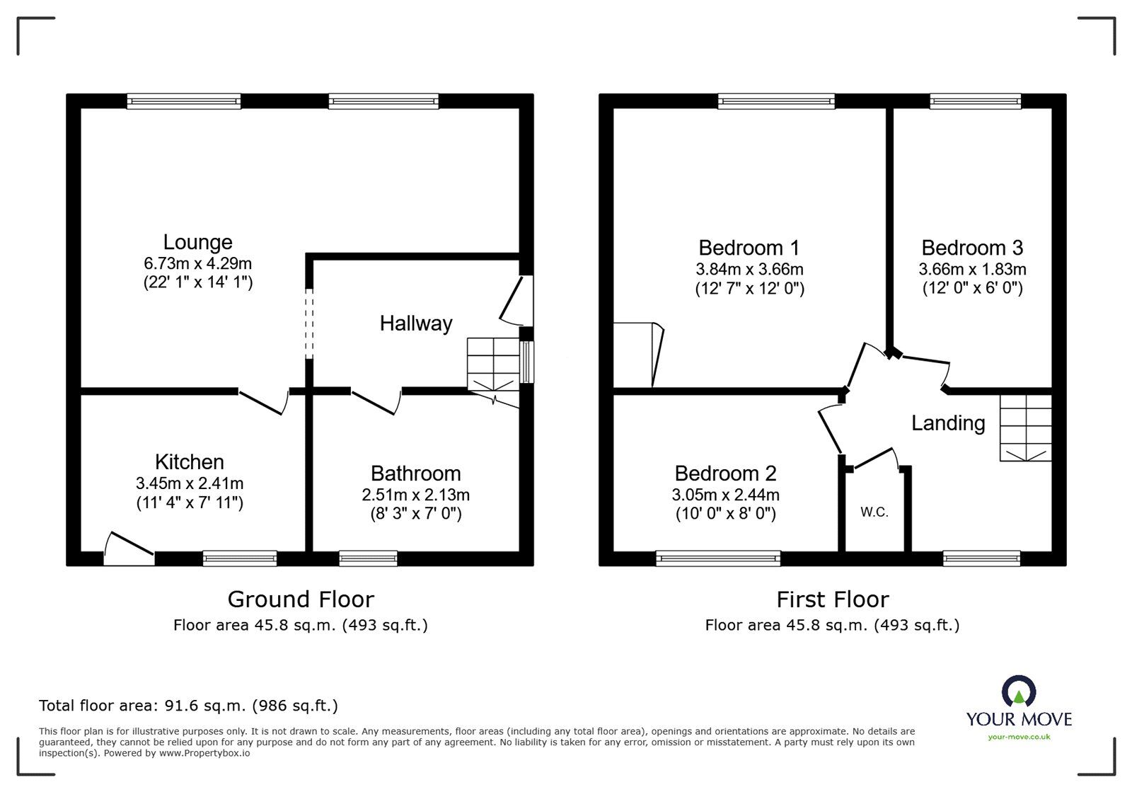 Floorplan of 3 bedroom End Terrace House to rent, Dellfield, St. Albans, Hertfordshire, AL1