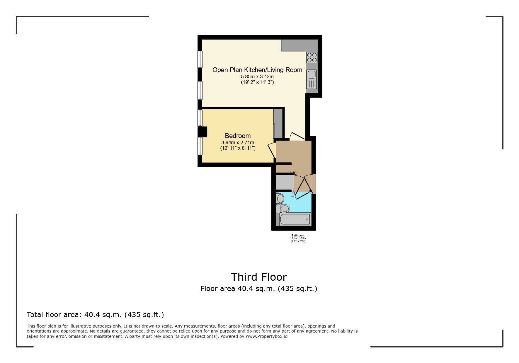 Floorplan of 1 bedroom Flat for sale, Clarendon Road, Watford, Hertfordshire, WD17
