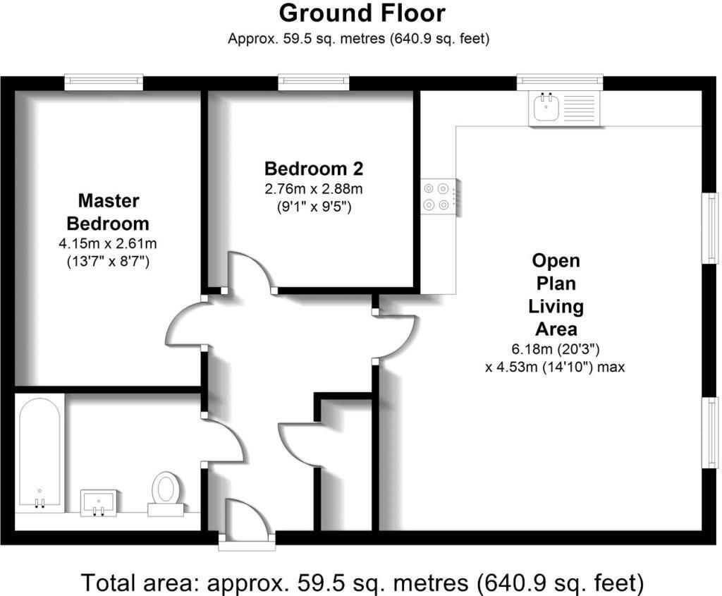 Floorplan of 2 bedroom Flat for sale, Copsewood Road, Watford, Hertfordshire, WD24