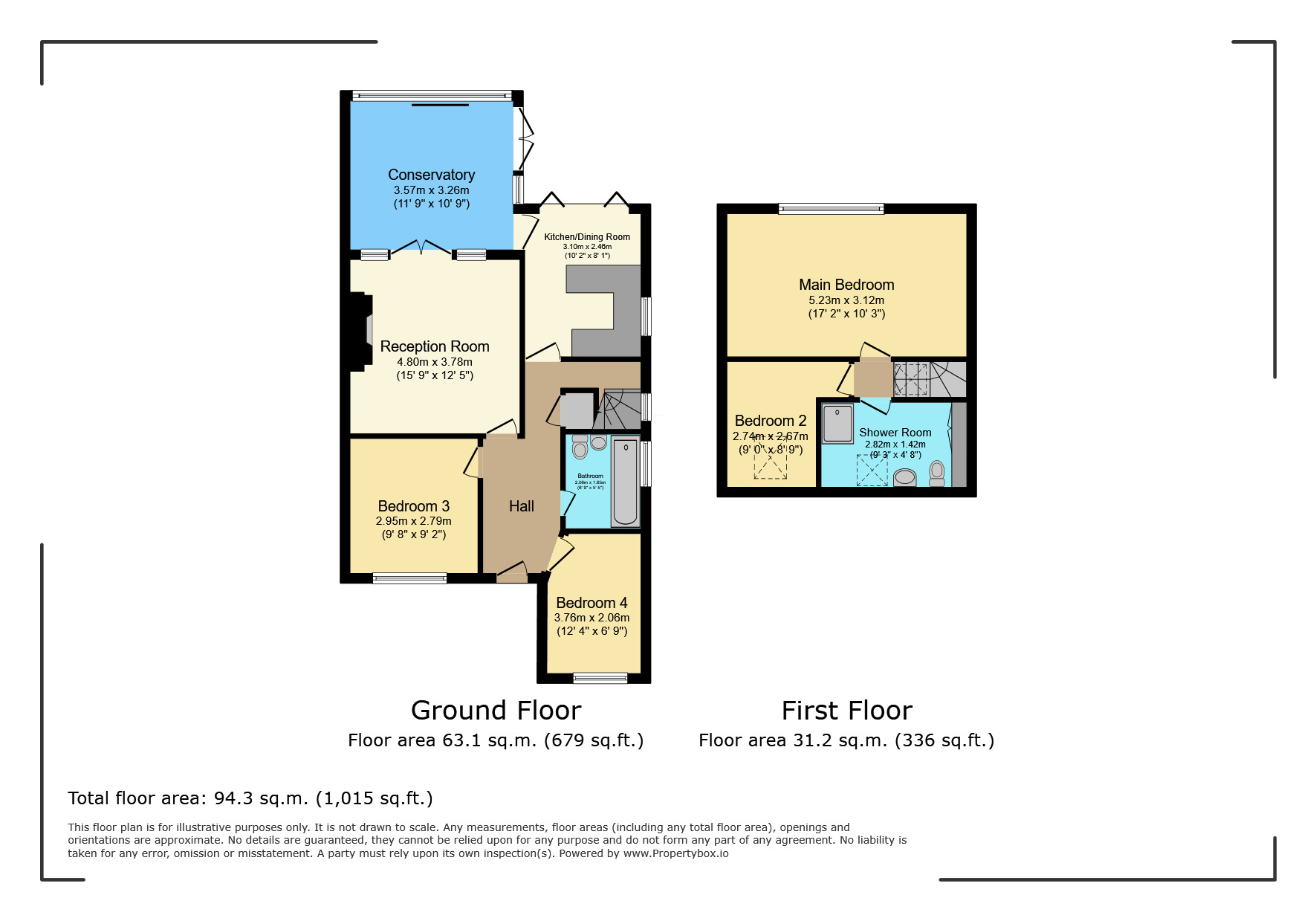 Floorplan of 4 bedroom Semi Detached Bungalow for sale, Lewes Way, Croxley Green, Hertfordshire, WD3