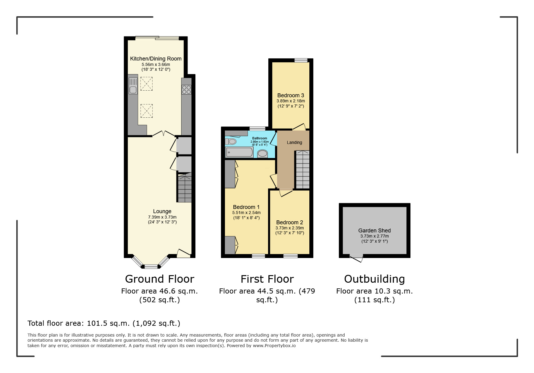 Floorplan of 3 bedroom Mid Terrace House for sale, Burton Avenue, Watford, Hertfordshire, WD18