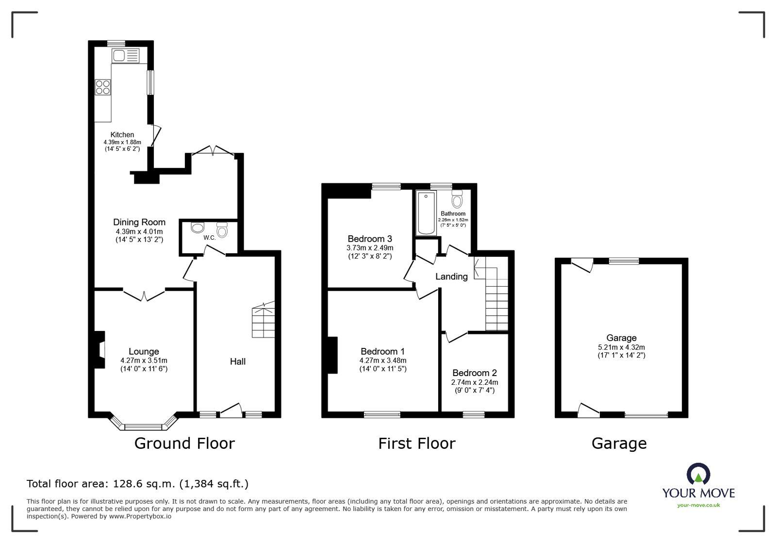 Floorplan of 3 bedroom Semi Detached House for sale, Crescent Road, Old Town, Hemel Hempstead, Hertfordshire, HP2