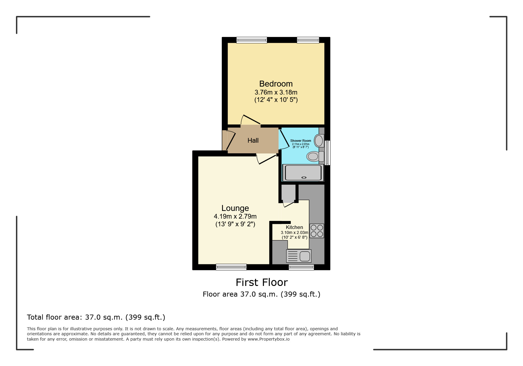 Floorplan of 1 bedroom Flat for sale, Courtlands Close, Watford, Hertfordshire, WD24