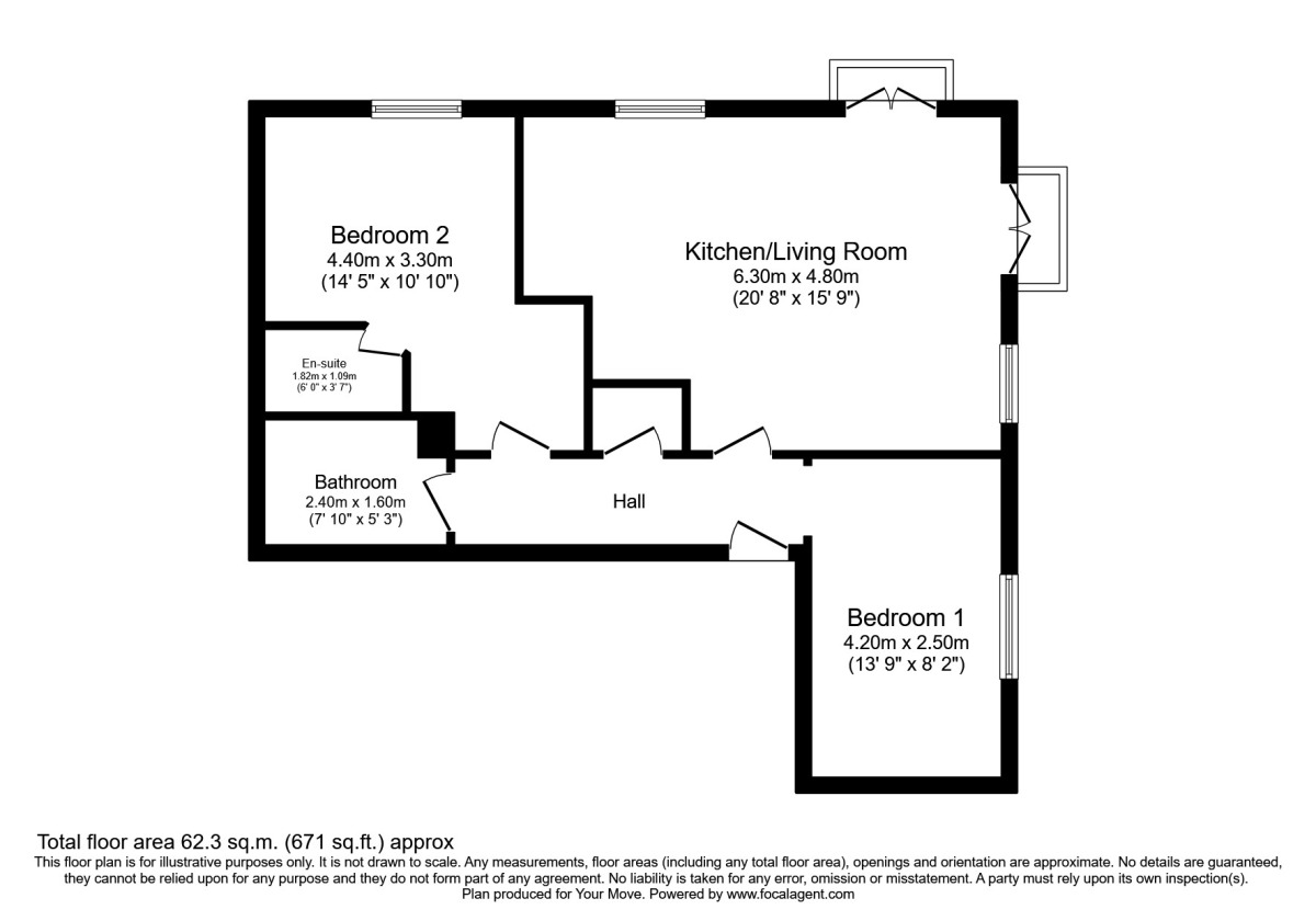 Floorplan of 2 bedroom Flat for sale, 1 Dodd Road, Watford, WD24