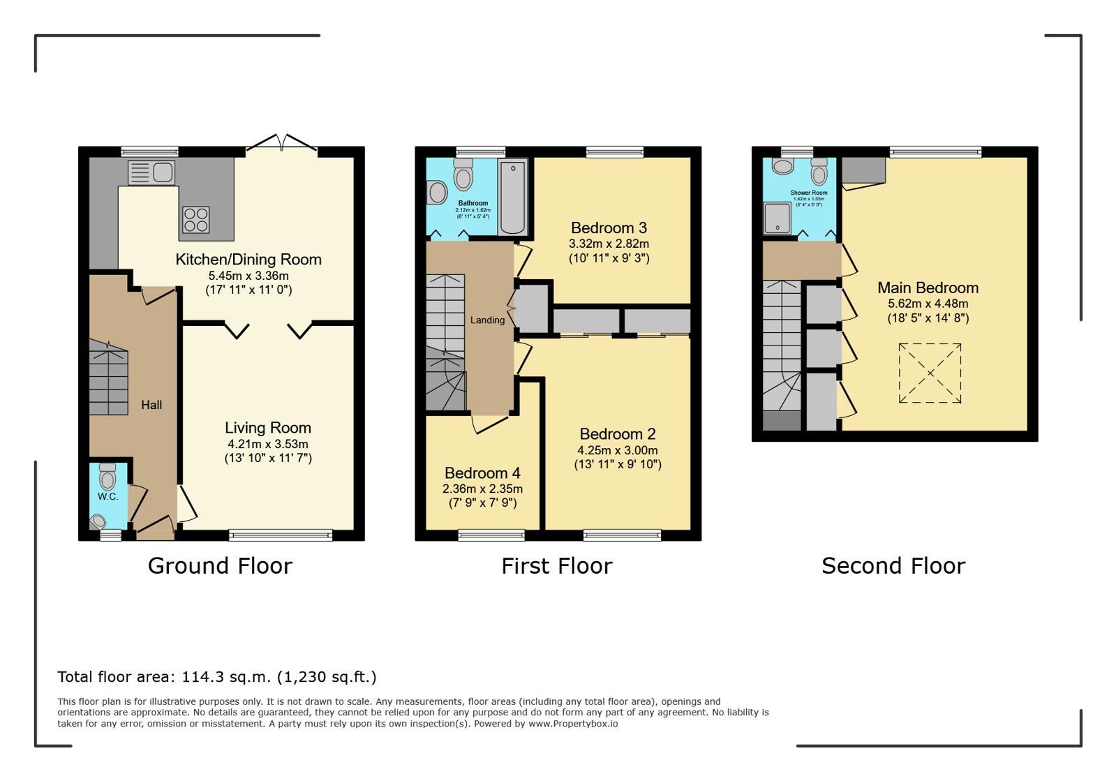Floorplan of 4 bedroom Mid Terrace House for sale, Hamilton Road, Hunton Bridge, Hertfordshire, WD4