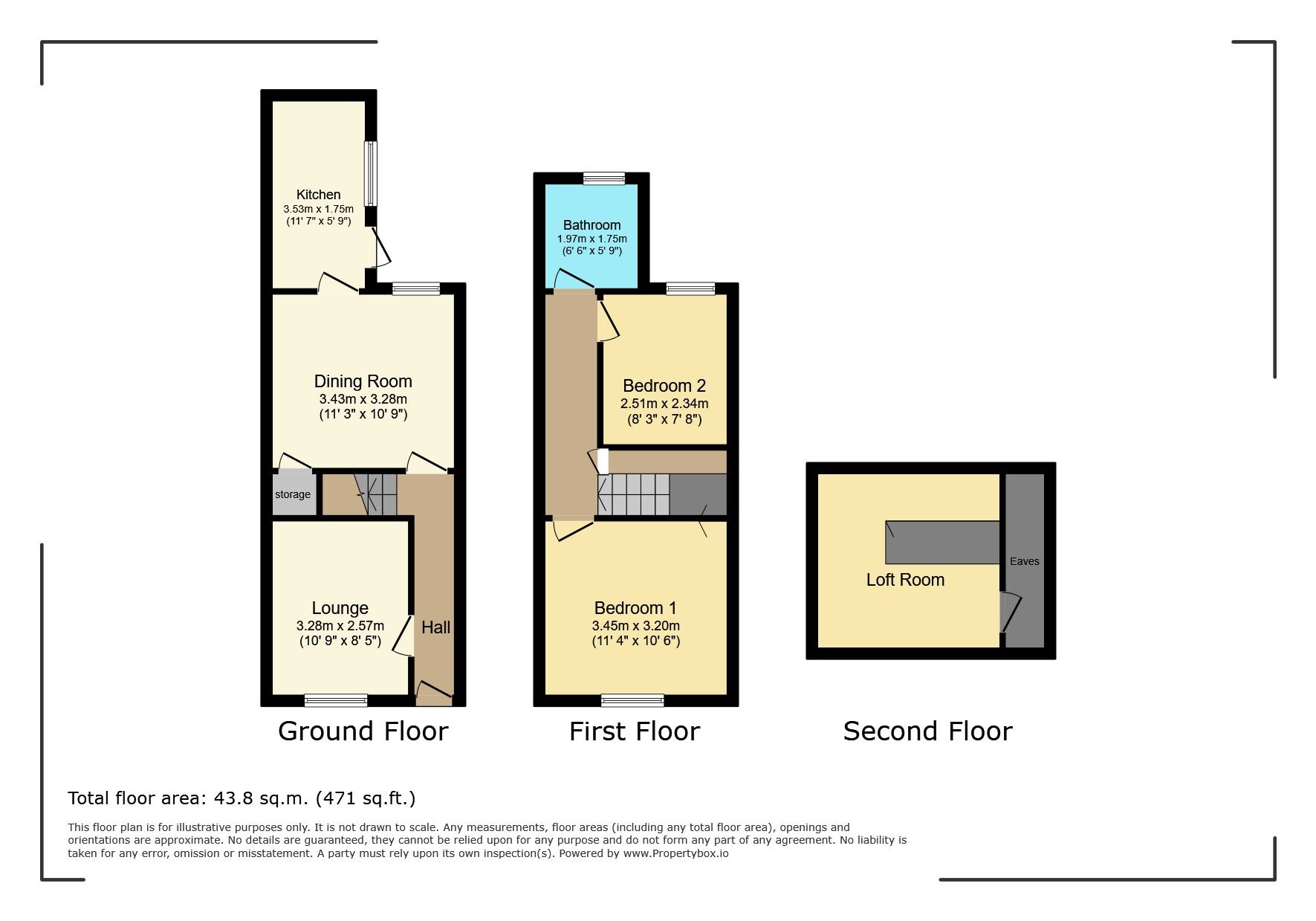 Floorplan of 2 bedroom Mid Terrace House for sale, Rosebery Road, Bushey, Hertfordshire, WD23