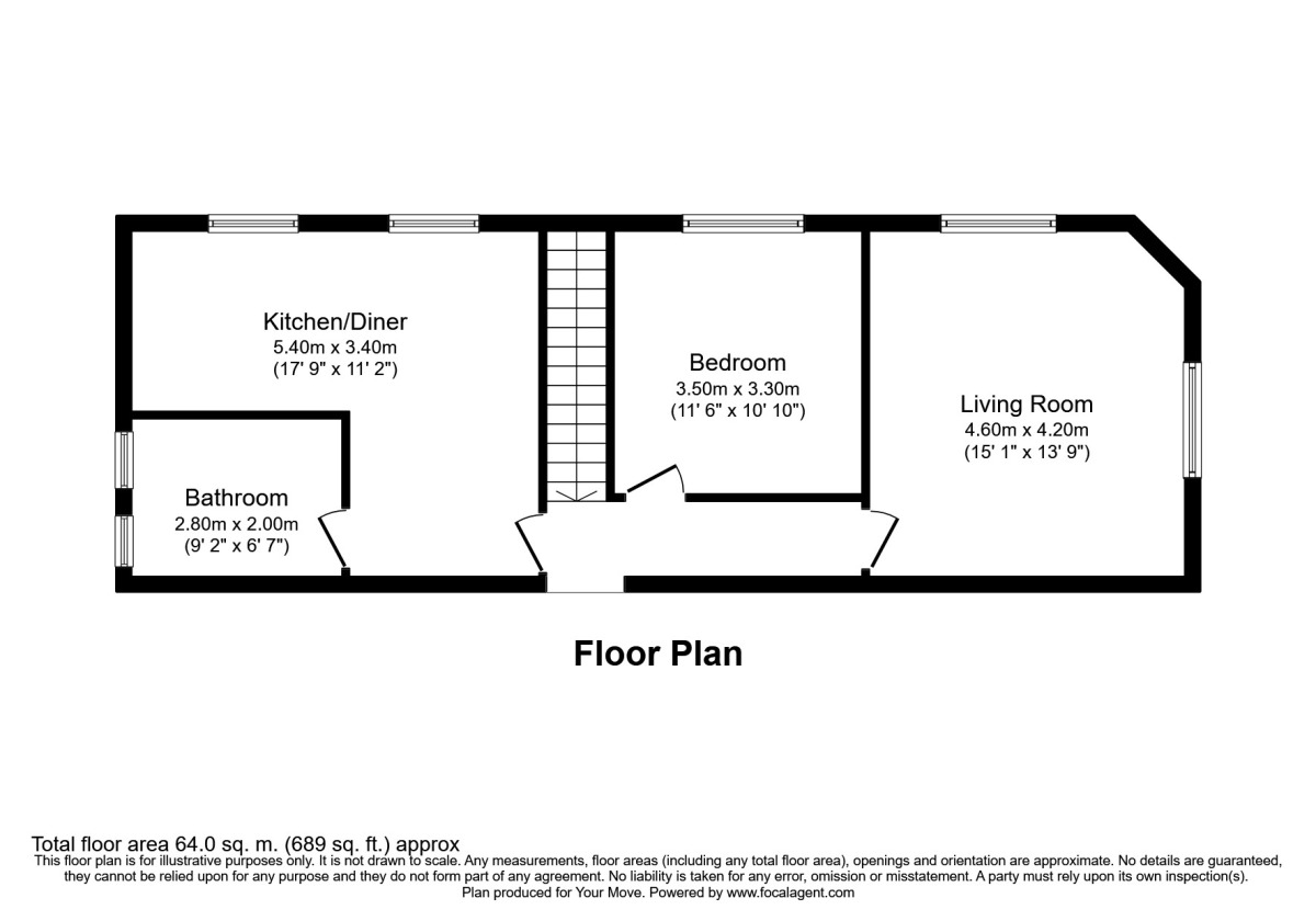 Floorplan of 1 bedroom Flat to rent, Adrian Road, Abbots Langley, Hertfordshire, WD5