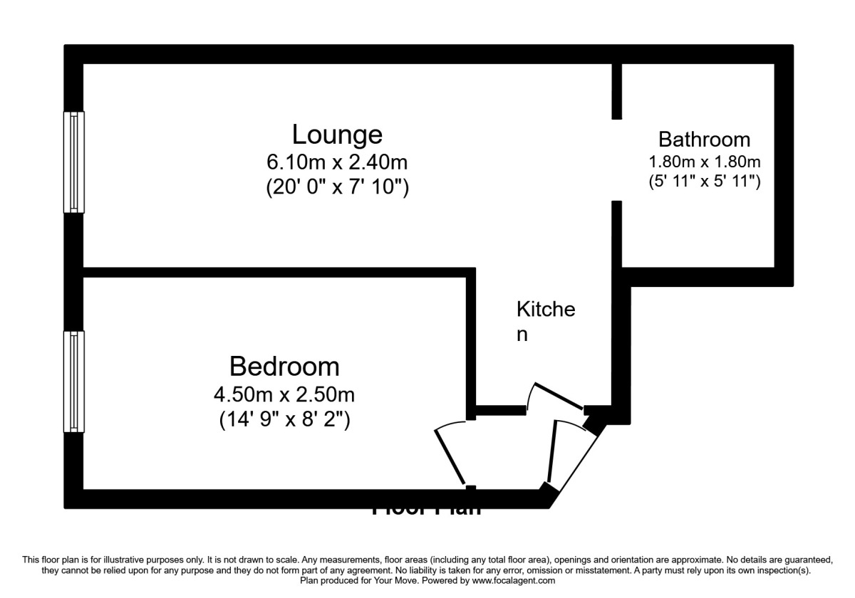 Floorplan of 1 bedroom Flat to rent, Queens Road, Watford, WD17