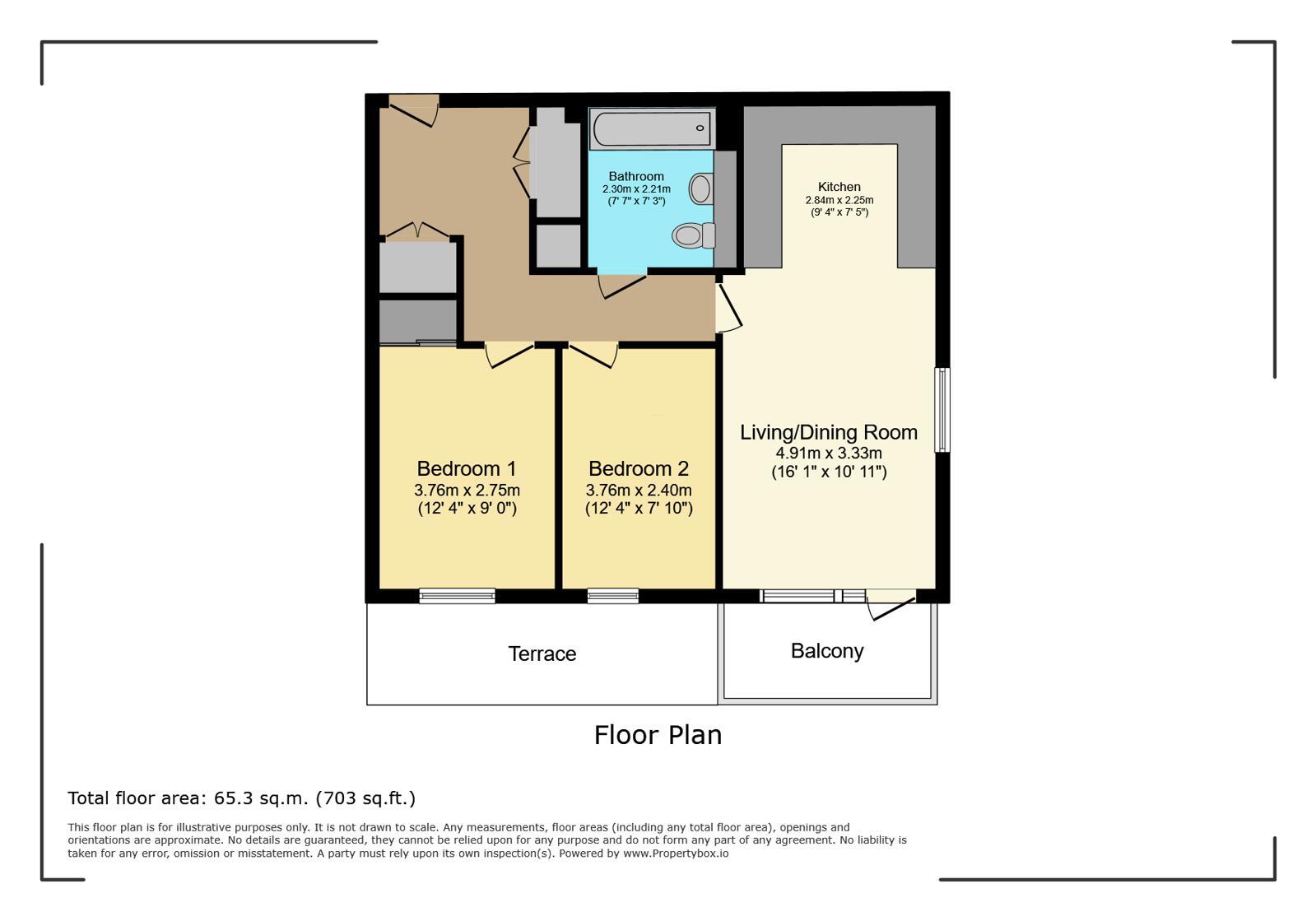 Floorplan of 2 bedroom Flat for sale, Frogmore Avenue, Watford, Hertfordshire, WD17