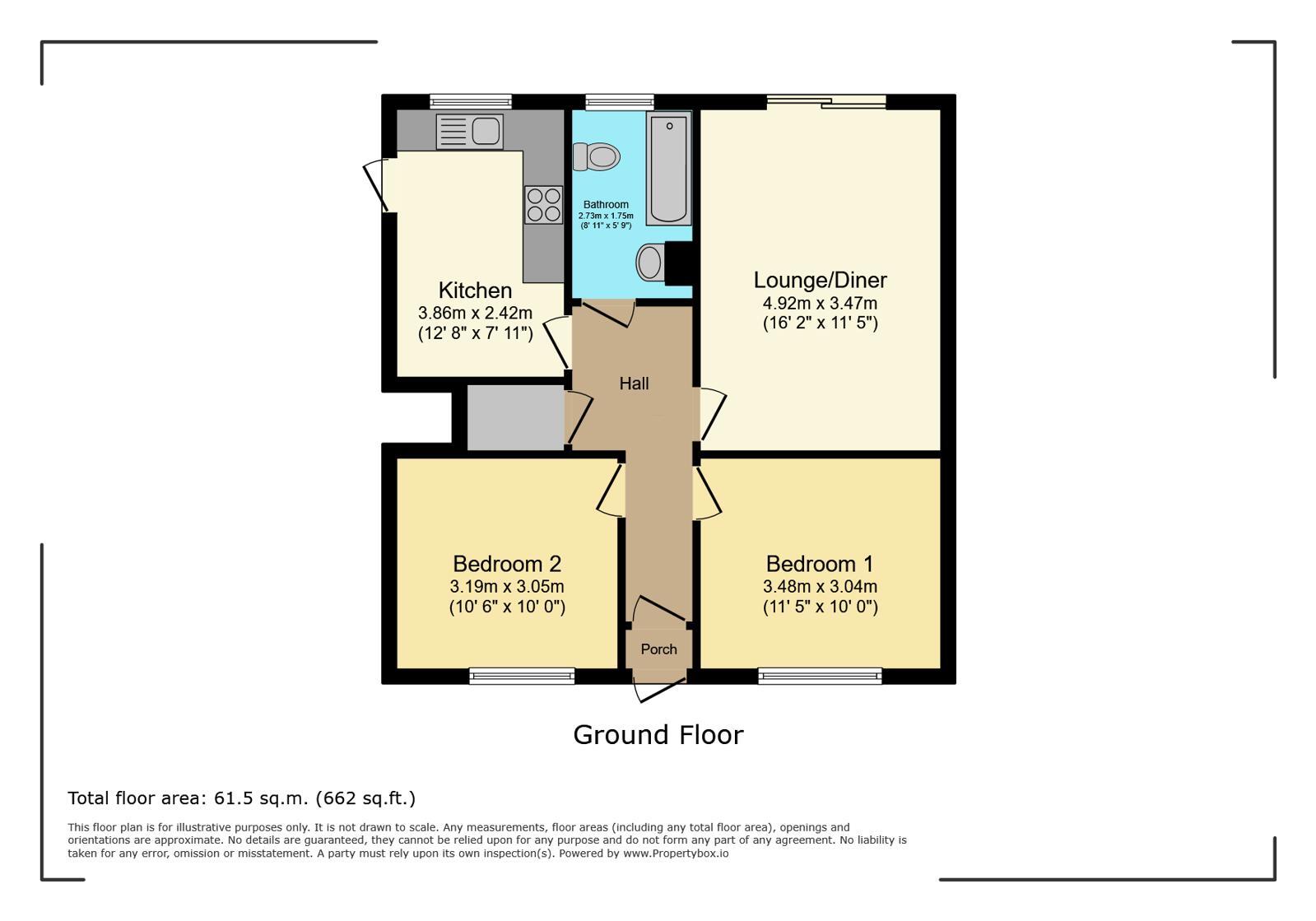 Floorplan of 2 bedroom Flat for sale, Glencoe Road, Bushey, Hertfordshire, WD23