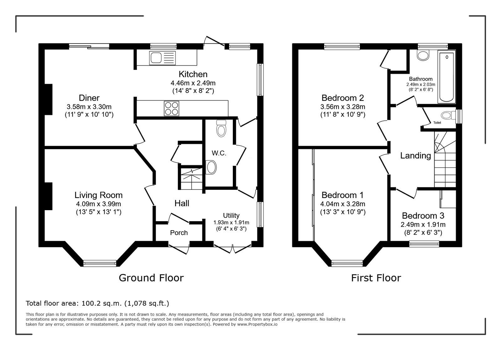 Floorplan of 3 bedroom Semi Detached House for sale, Lansdowne Close, Watford, Hertfordshire, WD25
