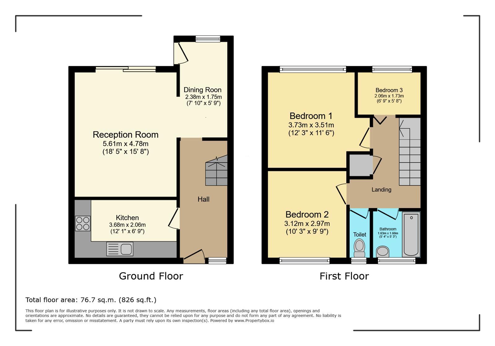 Floorplan of 3 bedroom End Terrace House for sale, Croxley View, Watford, Hertfordshire, WD18