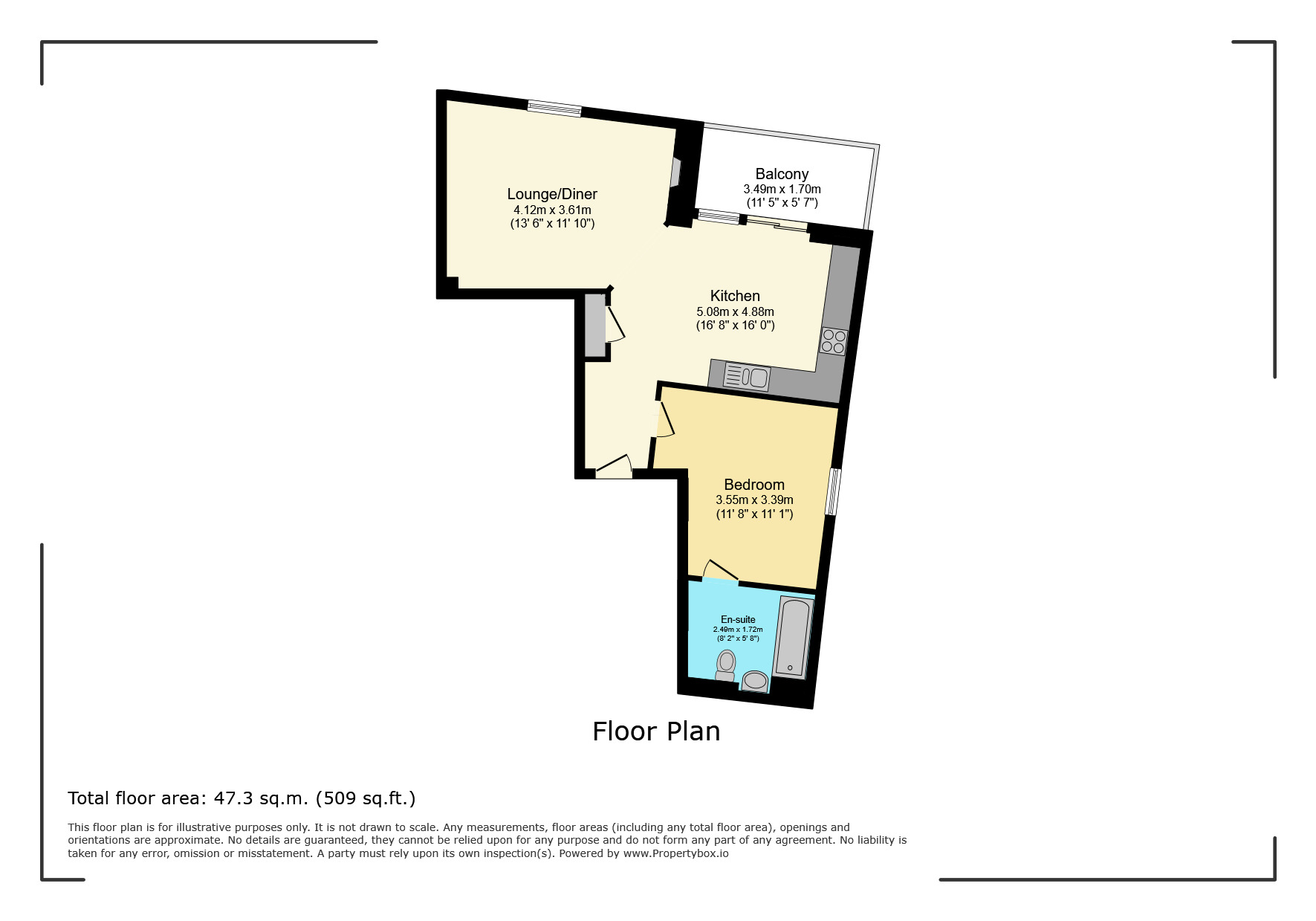 Floorplan of 1 bedroom Flat for sale, Bedford Street, Watford, Hertfordshire, WD24