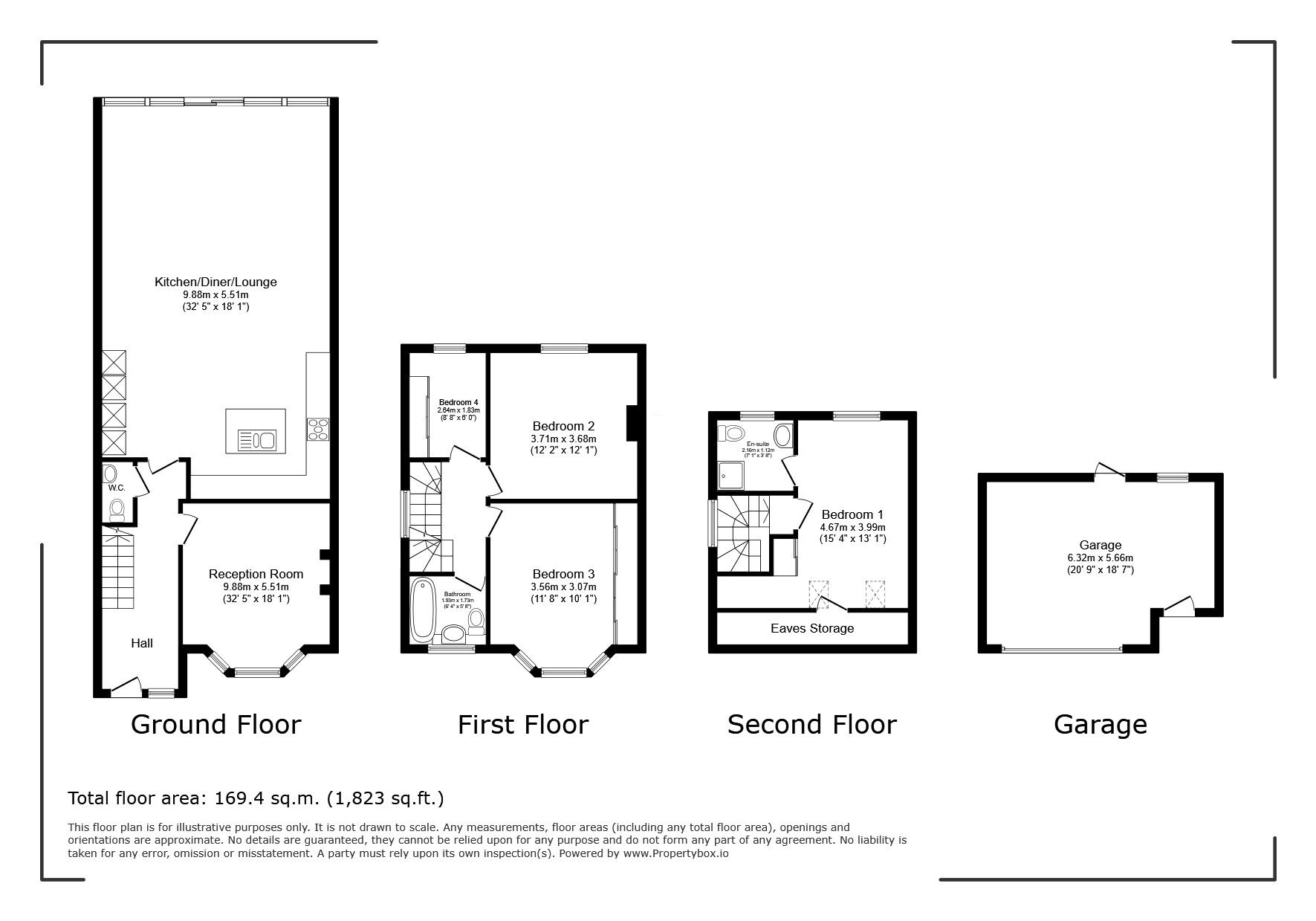 Floorplan of 4 bedroom Semi Detached House for sale, North Western Avenue, Watford, Hertfordshire, WD25