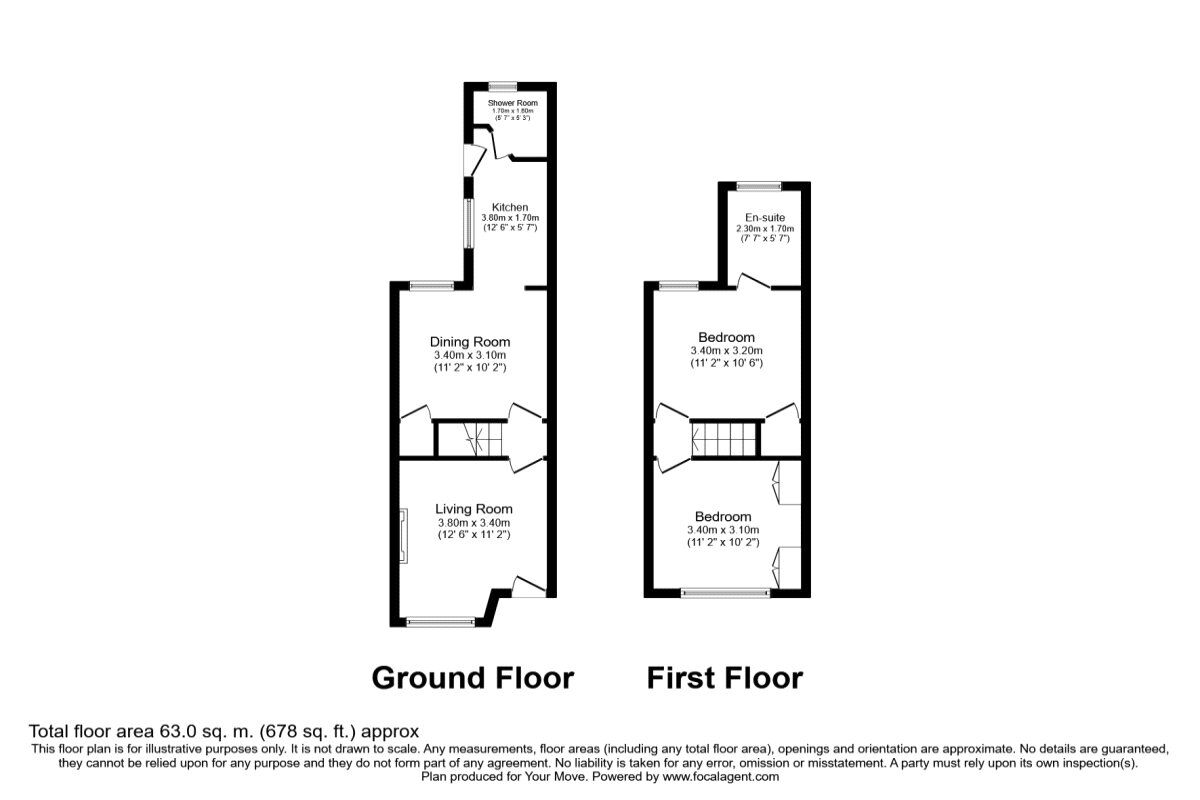 Floorplan of 2 bedroom Mid Terrace House for sale, Nevill Grove, Watford, WD24