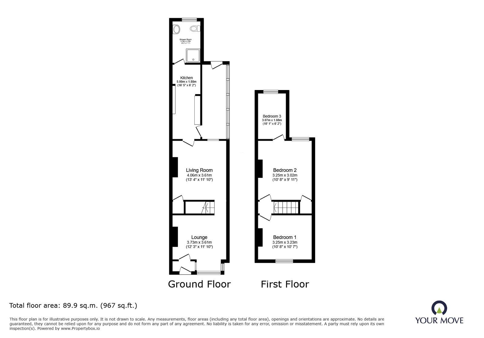 Floorplan of 2 bedroom Mid Terrace House for sale, Chester Road, Watford, Hertfordshire, WD18