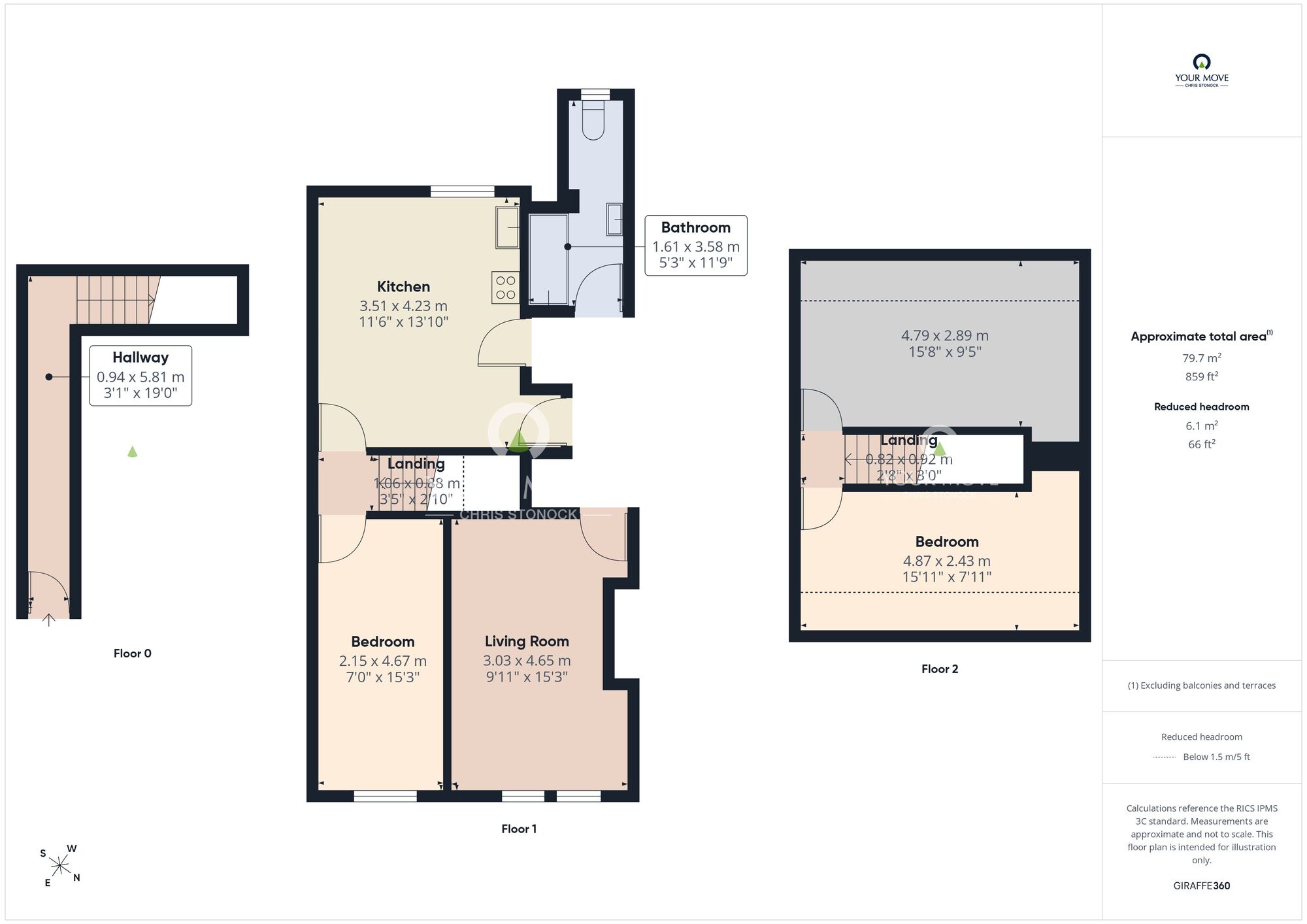 Floorplan of 3 bedroom Flat to rent, Harrow Street, Shiremoor, Newcastle Upon Tyne, NE27