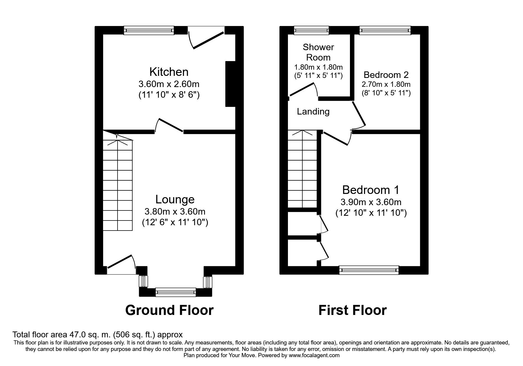 Floorplan of 2 bedroom Semi Detached House to rent, Woodcroft Close, Annitsford, Northumberland, NE23