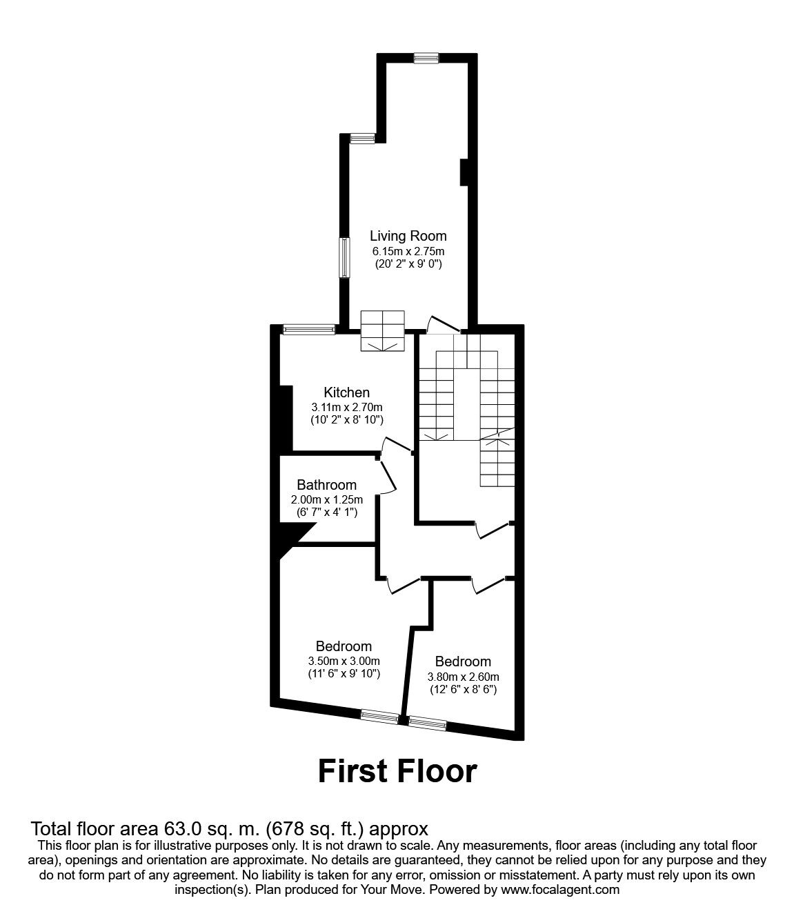 Floorplan of 2 bedroom  Flat to rent, Whitley Road, Whitley Bay, Tyne And Wear, NE26