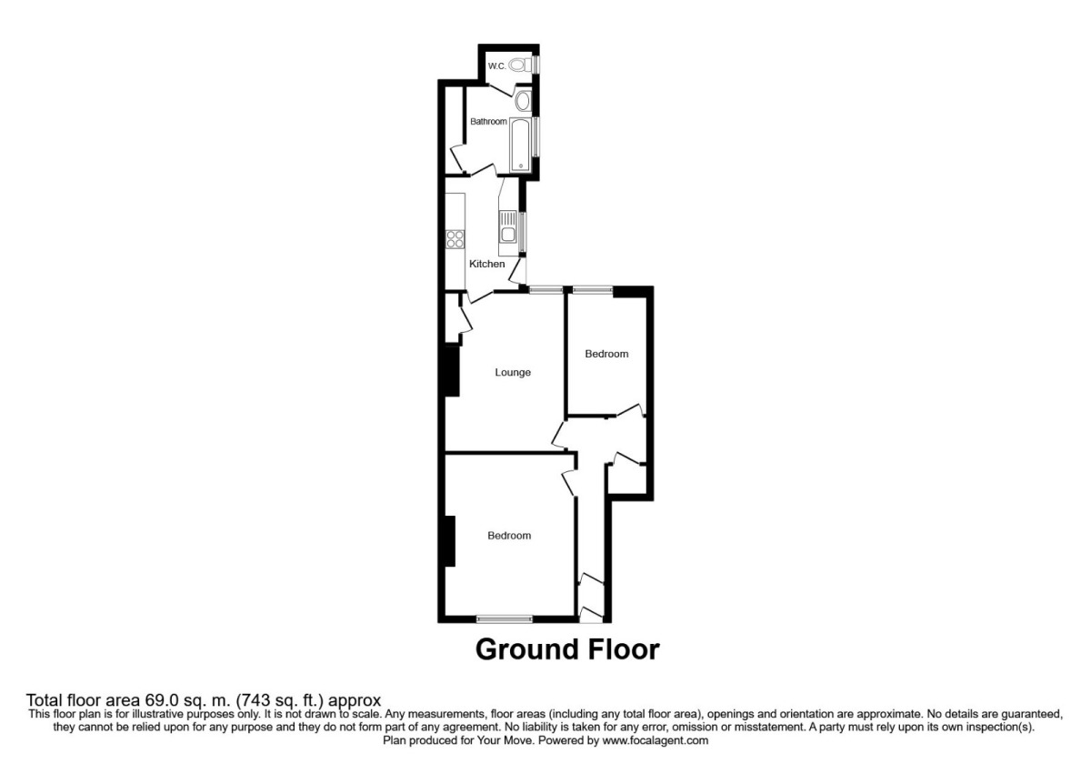 Floorplan of 2 bedroom  Flat to rent, St. James Terrace, North Shields, Tyne And Wear, NE29