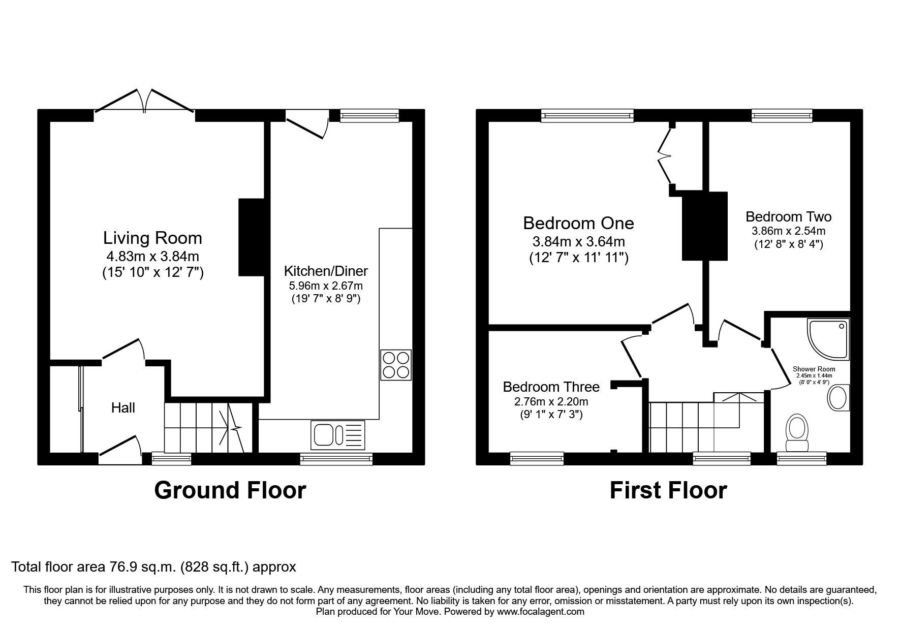 Floorplan of 3 bedroom Semi Detached House to rent, Hotspur Avenue, Whitley Bay, Tyne and Wear, NE25