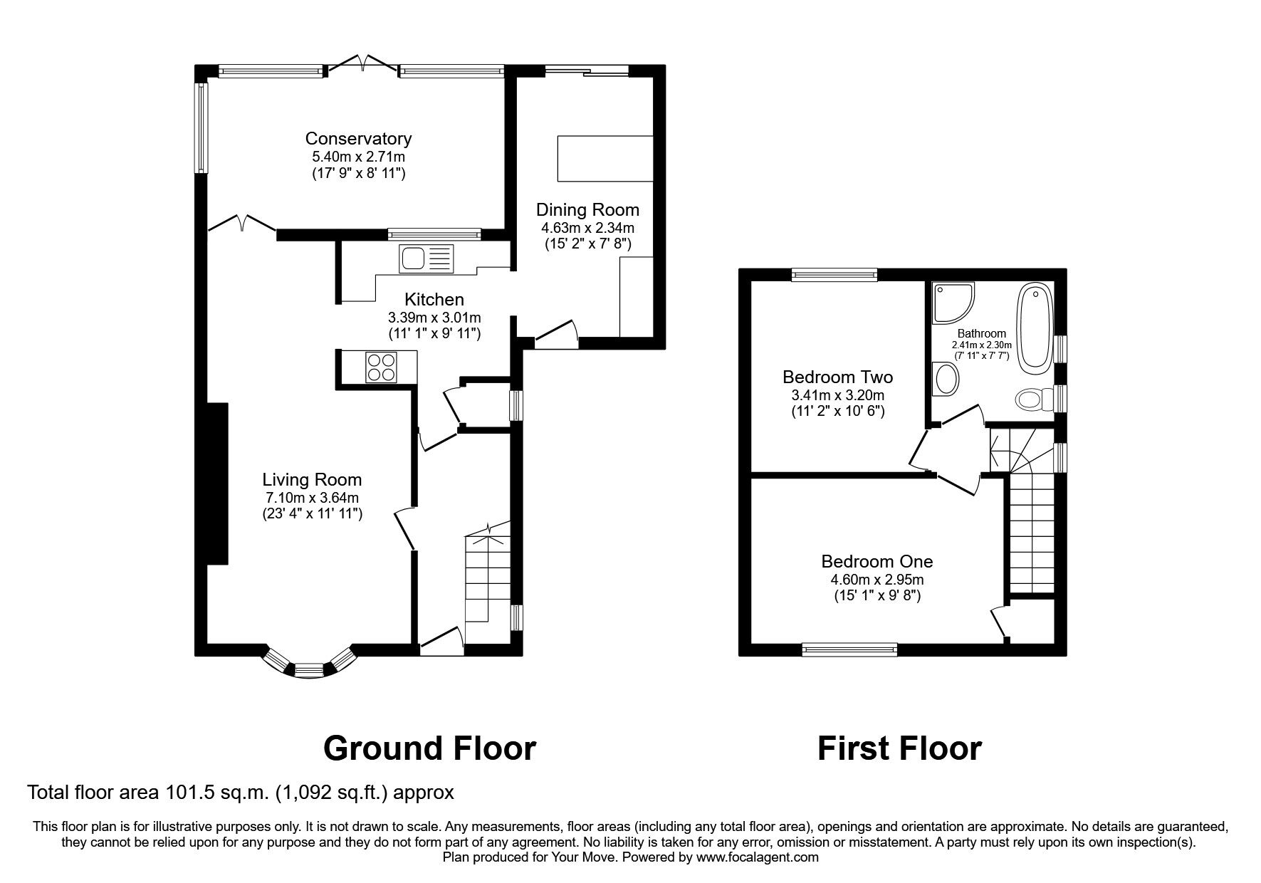 Floorplan of 2 bedroom Semi Detached House to rent, Monkhouse Avenue, North Shields, Tyne and Wear, NE30