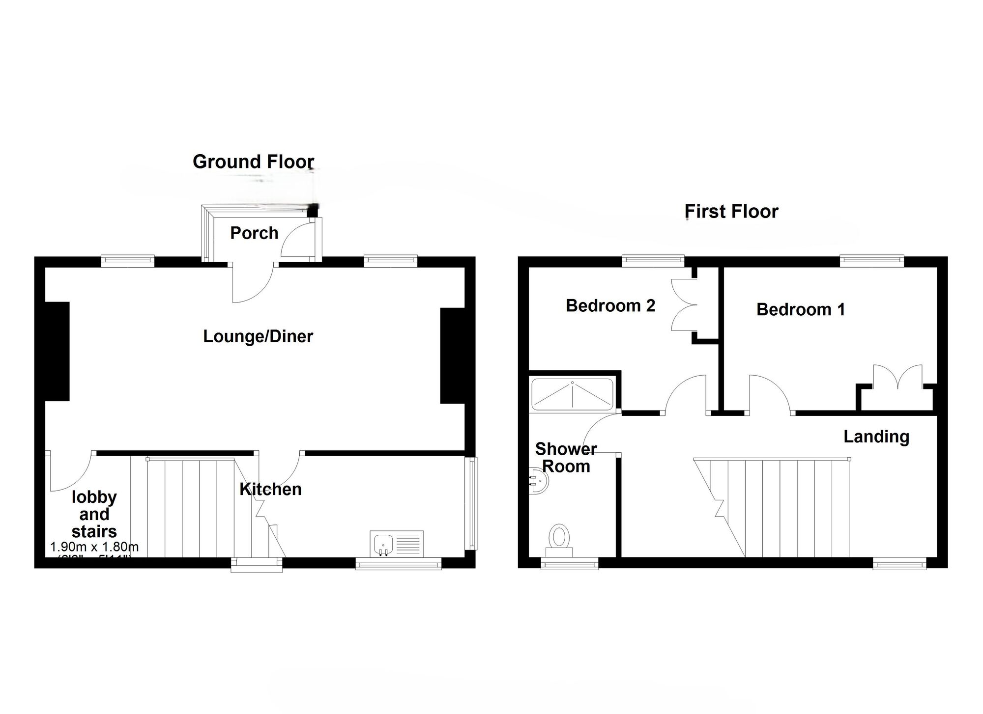 Floorplan of 2 bedroom Semi Detached House for sale, Bygate Road, Whitley Bay, Tyne and Wear, NE25