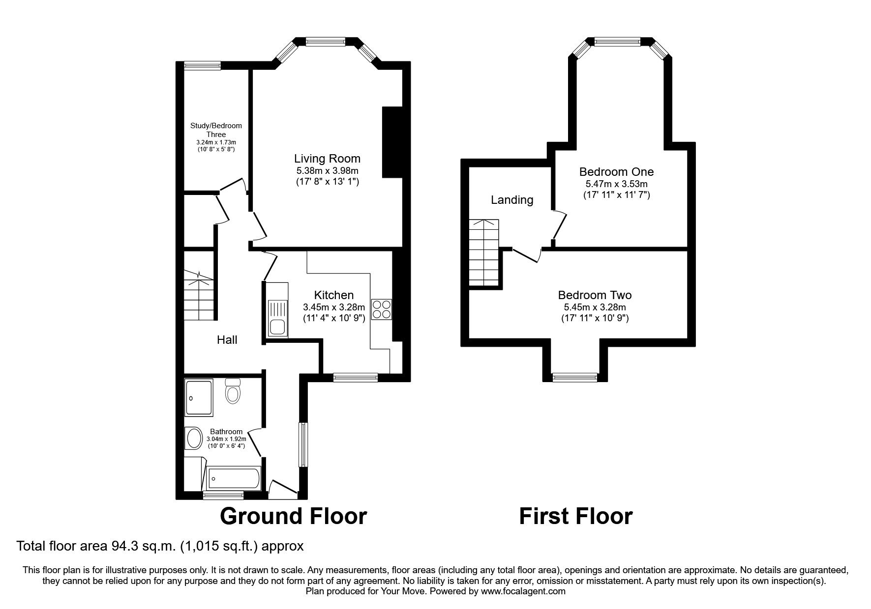 Floorplan of 3 bedroom Mid Terrace Flat to rent, Waterloo Road, Blyth, Northumberland, NE24