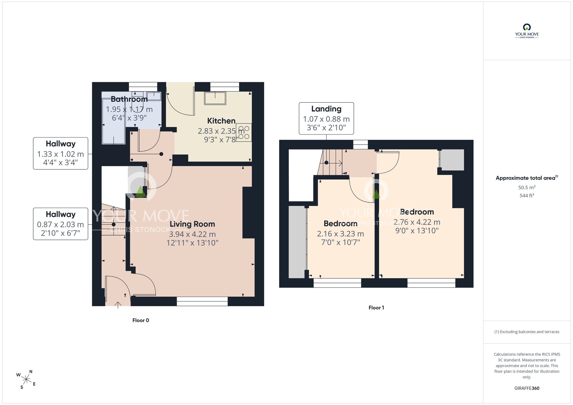 Floorplan of 2 bedroom Mid Terrace House for sale, Orlando Road, North Shields, Tyne and Wear, NE29