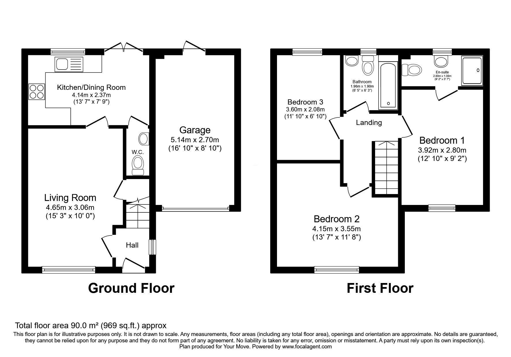Floorplan of 3 bedroom Detached House for sale, Rollyway Gardens, Hutton Park, Northumberland, NE24