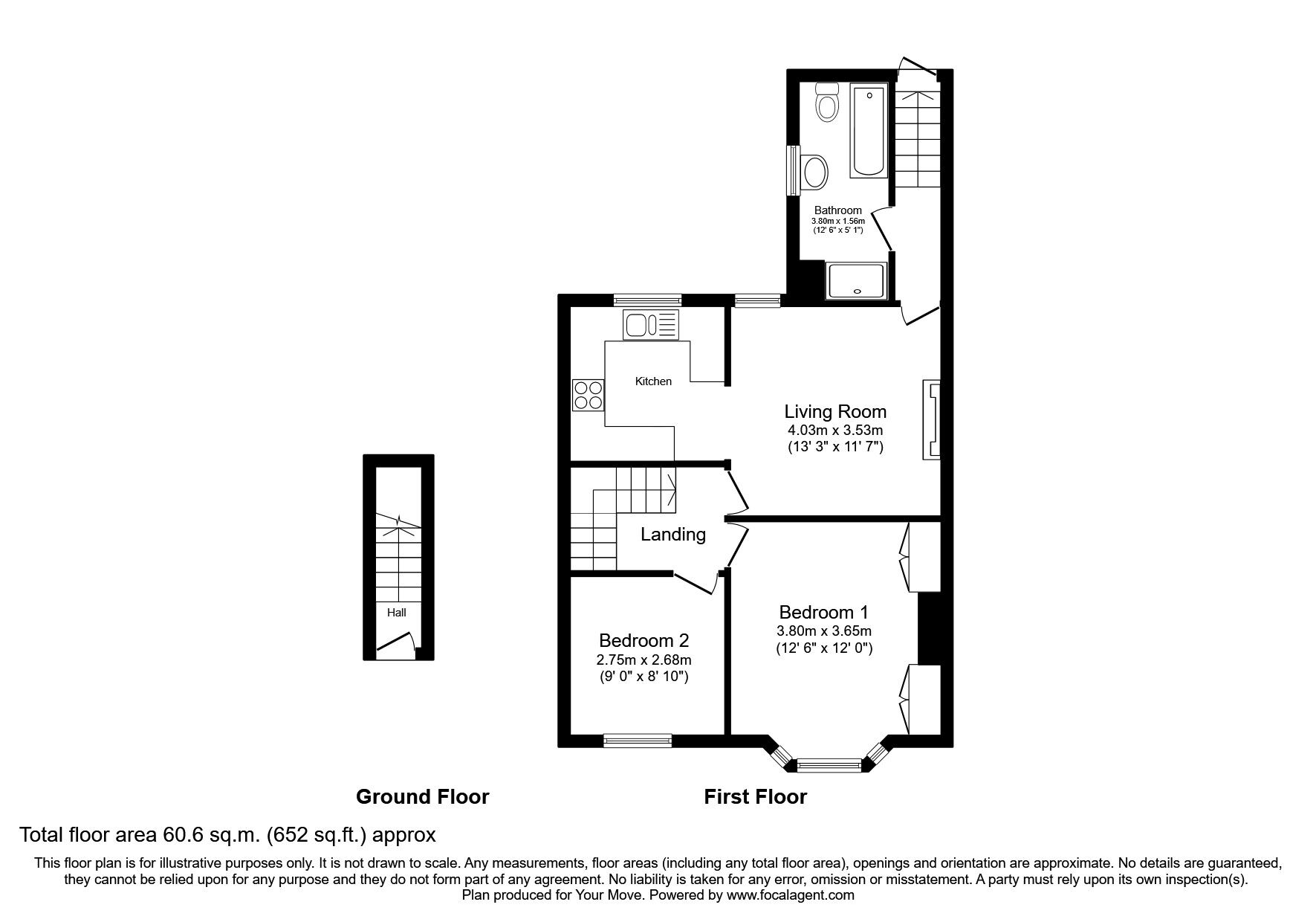 Floorplan of 2 bedroom  Flat to rent, Balmoral Gardens, North Shields, Tyne and Wear, NE29