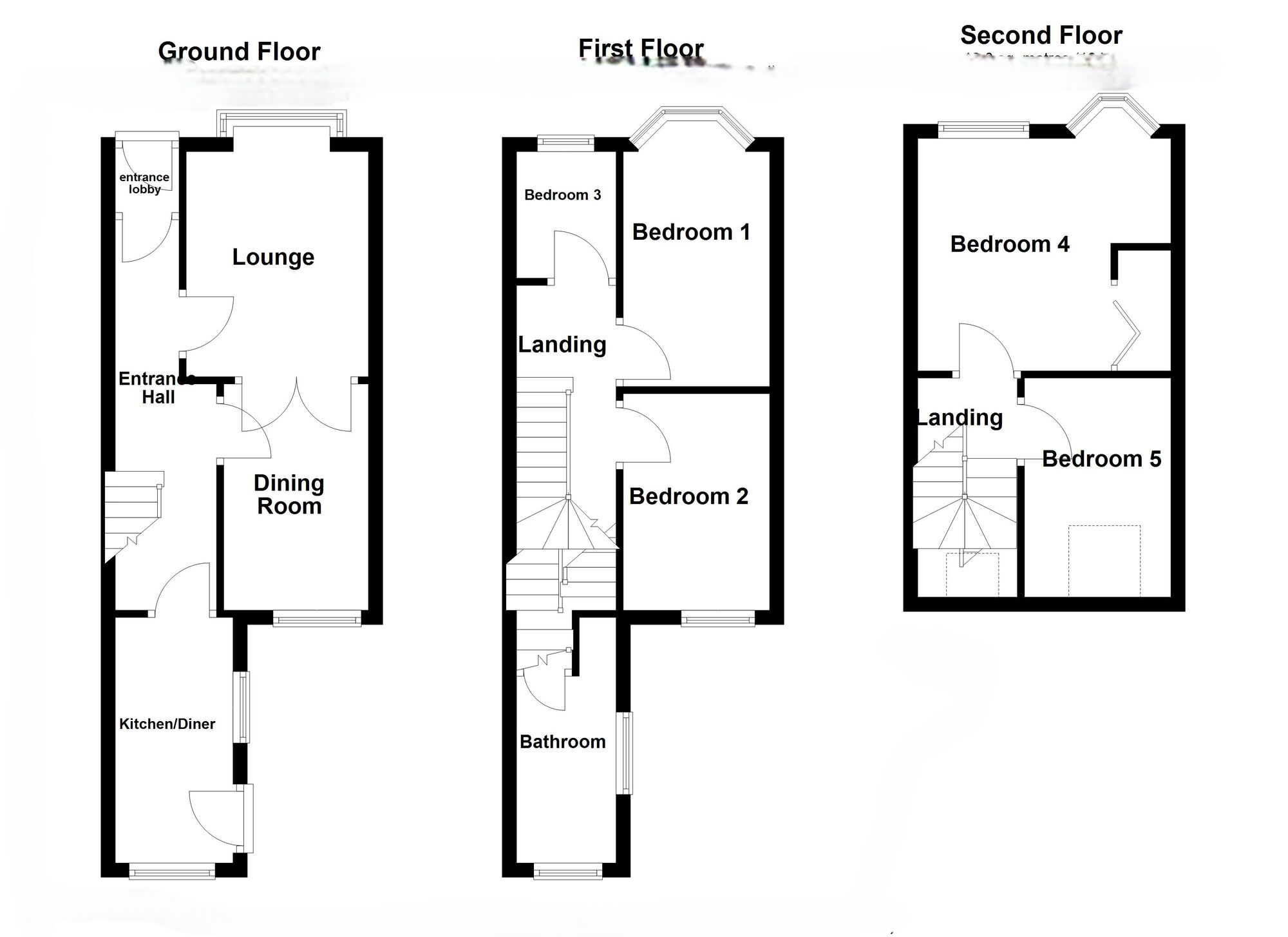 Floorplan of 5 bedroom Mid Terrace House for sale, The Crescent, Whitley Bay, Tyne and Wear, NE26