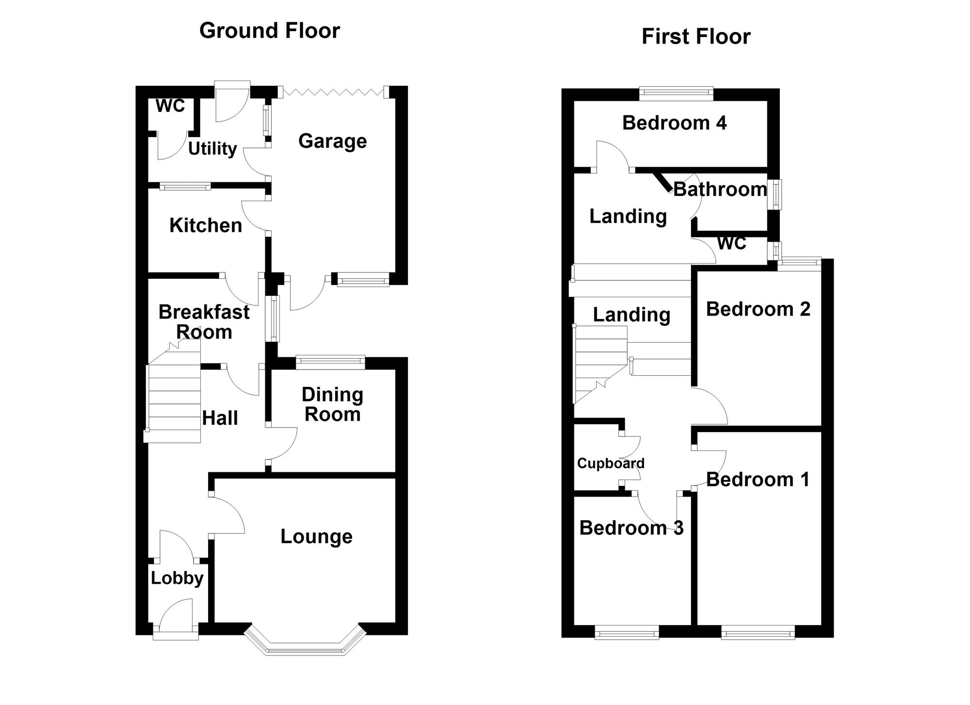 Floorplan of 4 bedroom Mid Terrace House for sale, Oxford Street, Whitley Bay, Tyne and Wear, NE26