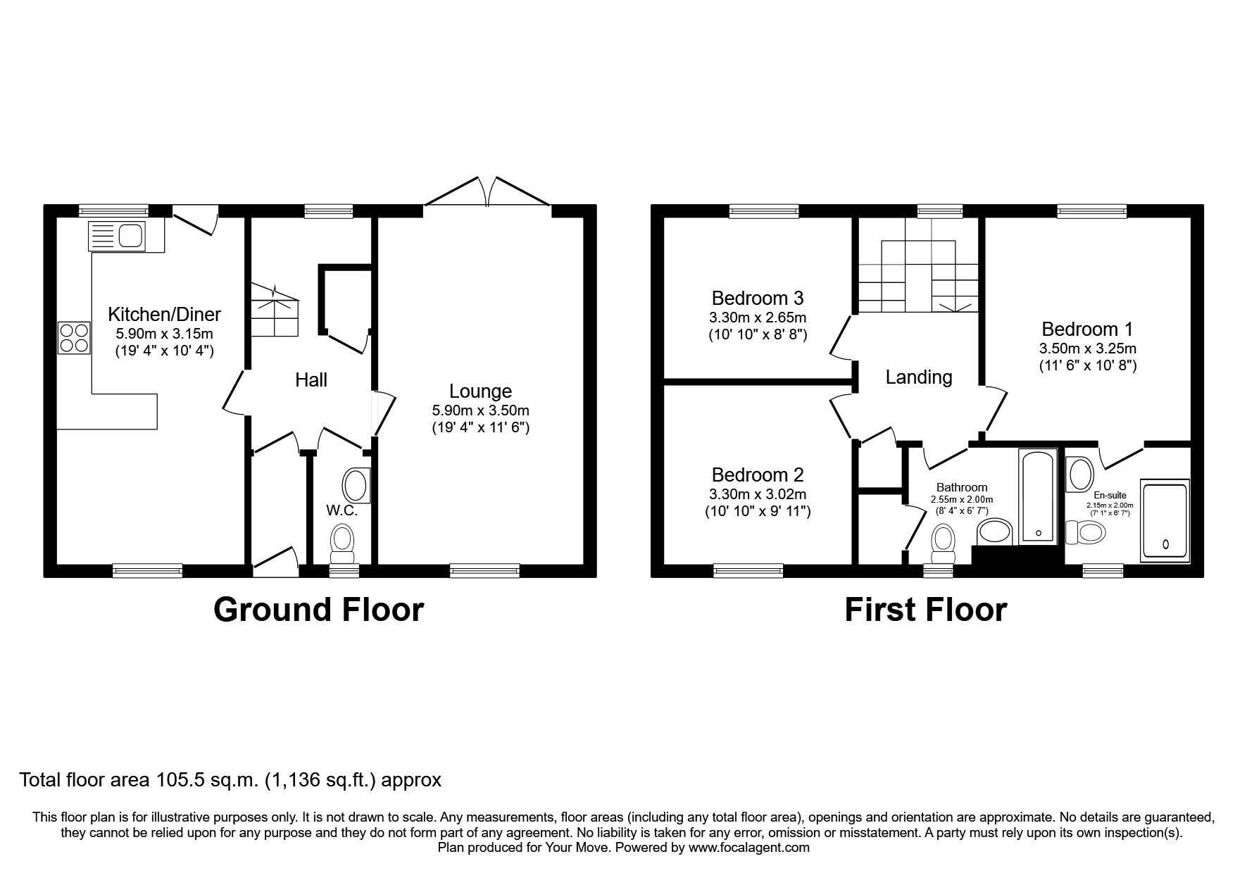 Floorplan of 3 bedroom Semi Detached House to rent, Dukes Meadow, Backworth, Tyne and Wear, NE27