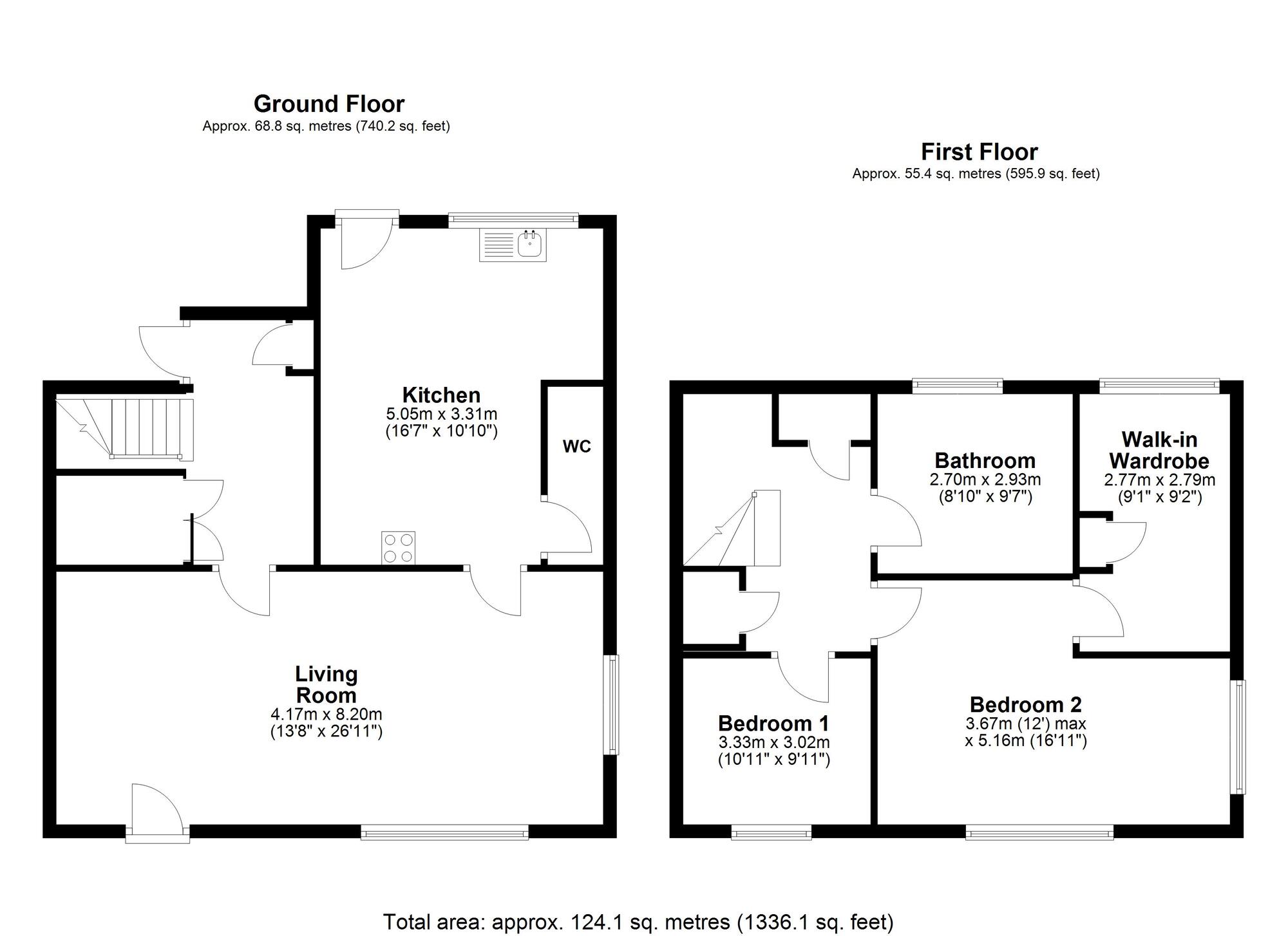 Floorplan of 2 bedroom End Terrace House for sale, Dove Court, Cullercoats, Tyne and Wear, NE30