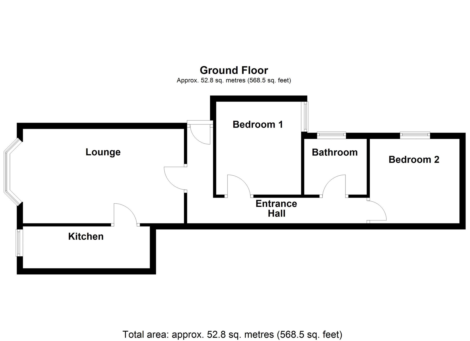 Floorplan of 2 bedroom  Flat for sale, North Parade, Whitley Bay, Tyne and Wear, NE26