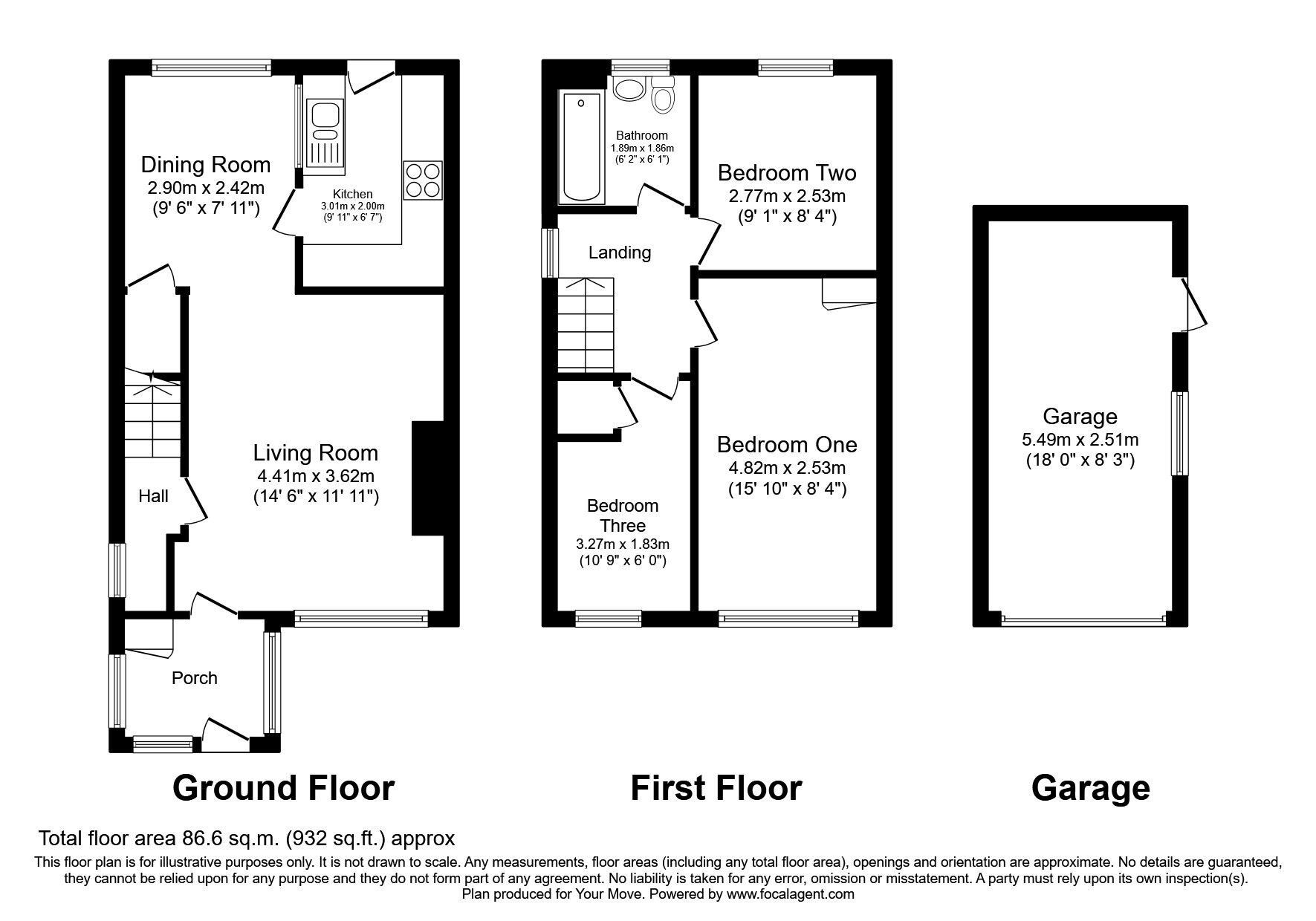 Floorplan of 3 bedroom Semi Detached House for sale, Grebe Close, Blyth, Northumberland, NE24