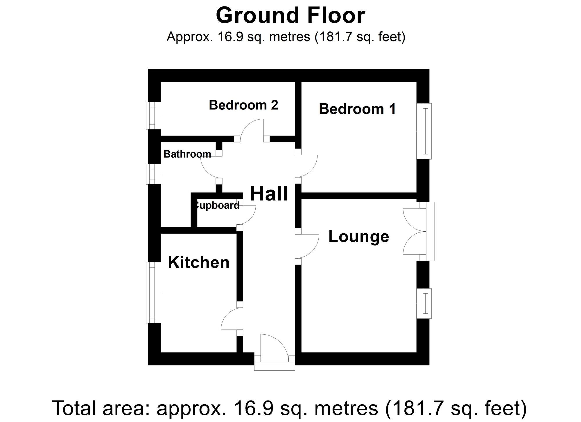 Floorplan of 2 bedroom Flat to rent, Friars Rise, Whitley Bay, Tyne and Wear, NE25