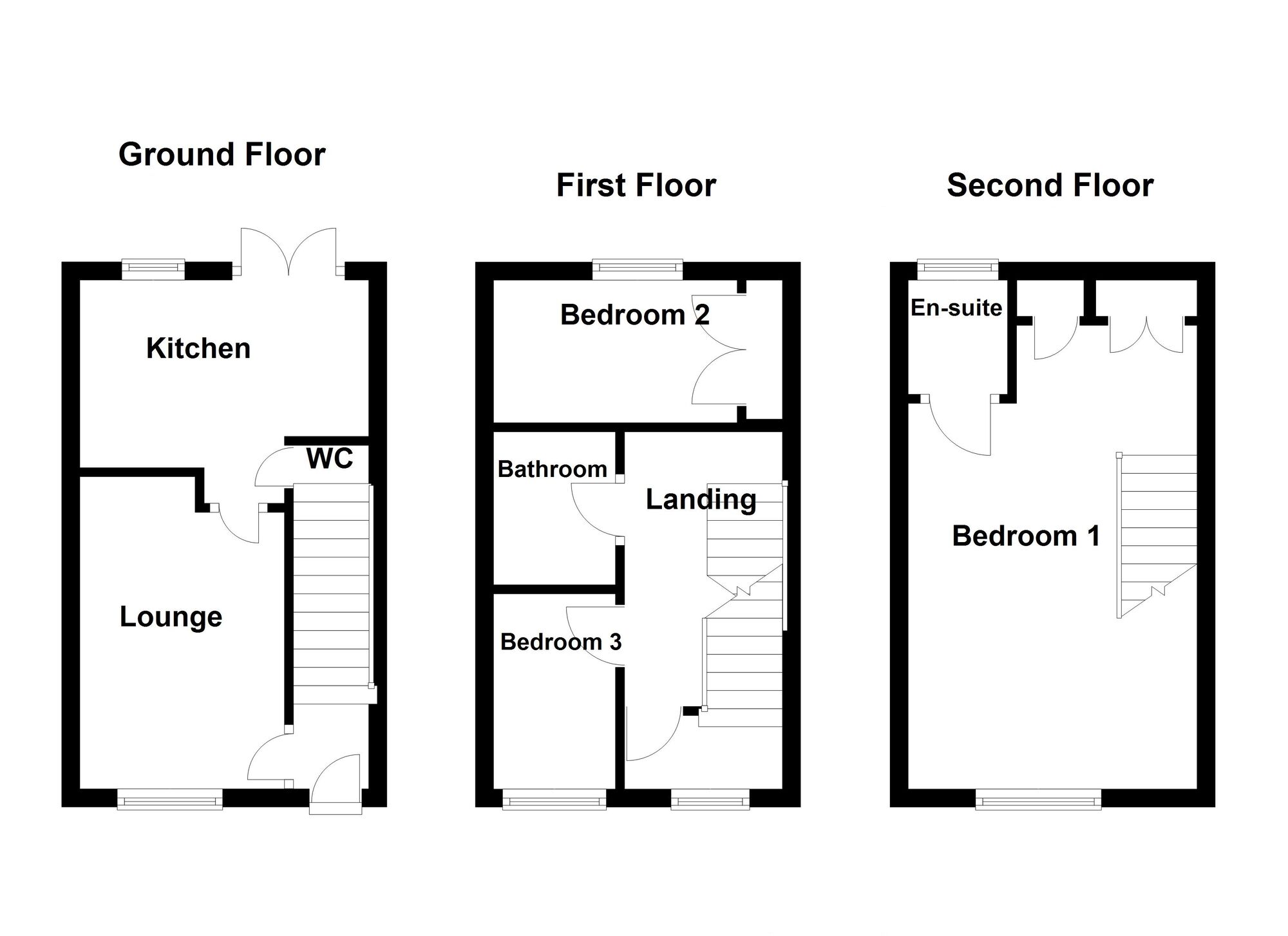 Floorplan of 3 bedroom Mid Terrace House to rent, Dukesfield, Shiremoor, Tyne and Wear, NE27