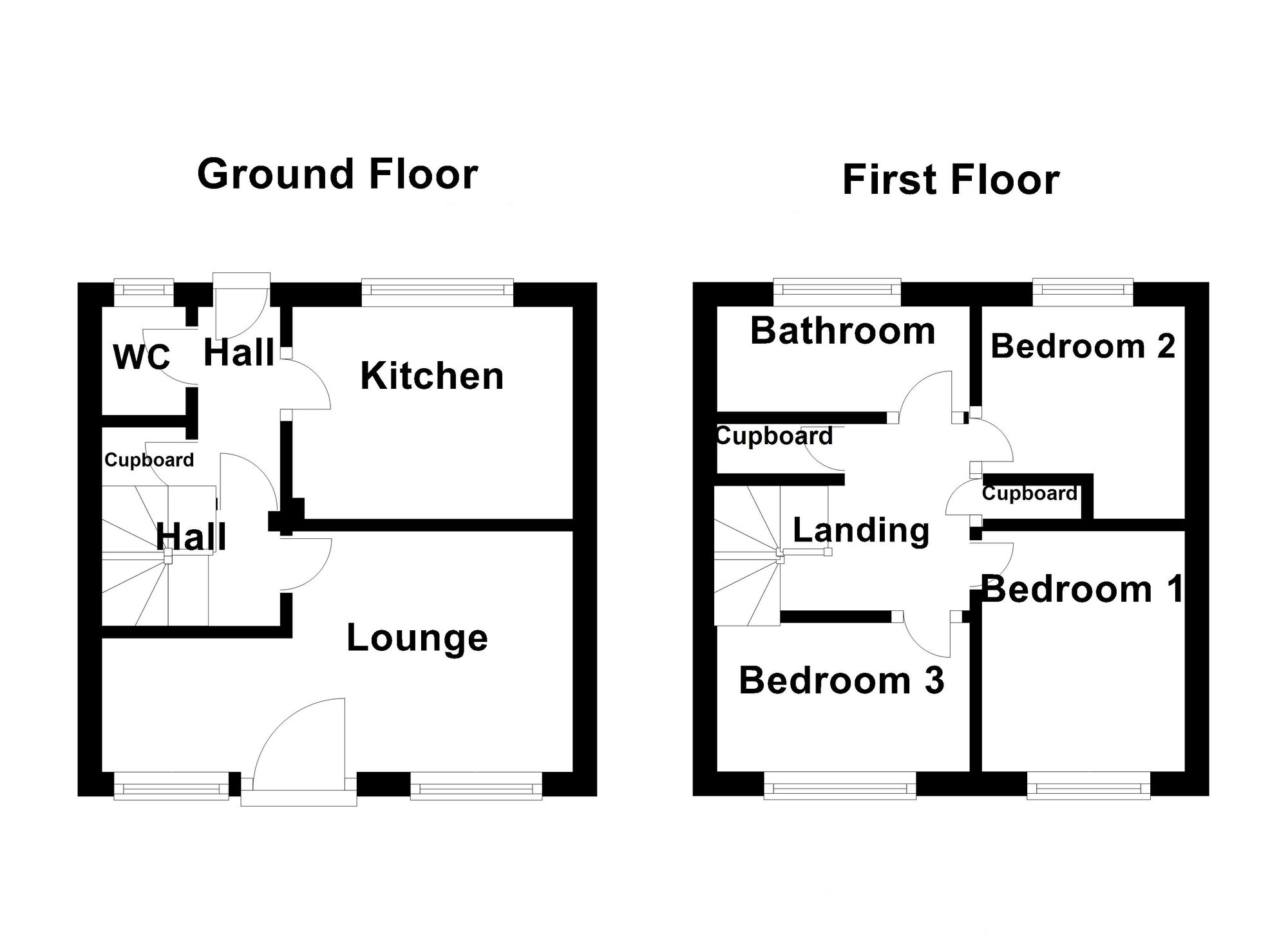 Floorplan of 3 bedroom Mid Terrace House for sale, Mortimer Chase, East Hartford, Northumberland, NE23