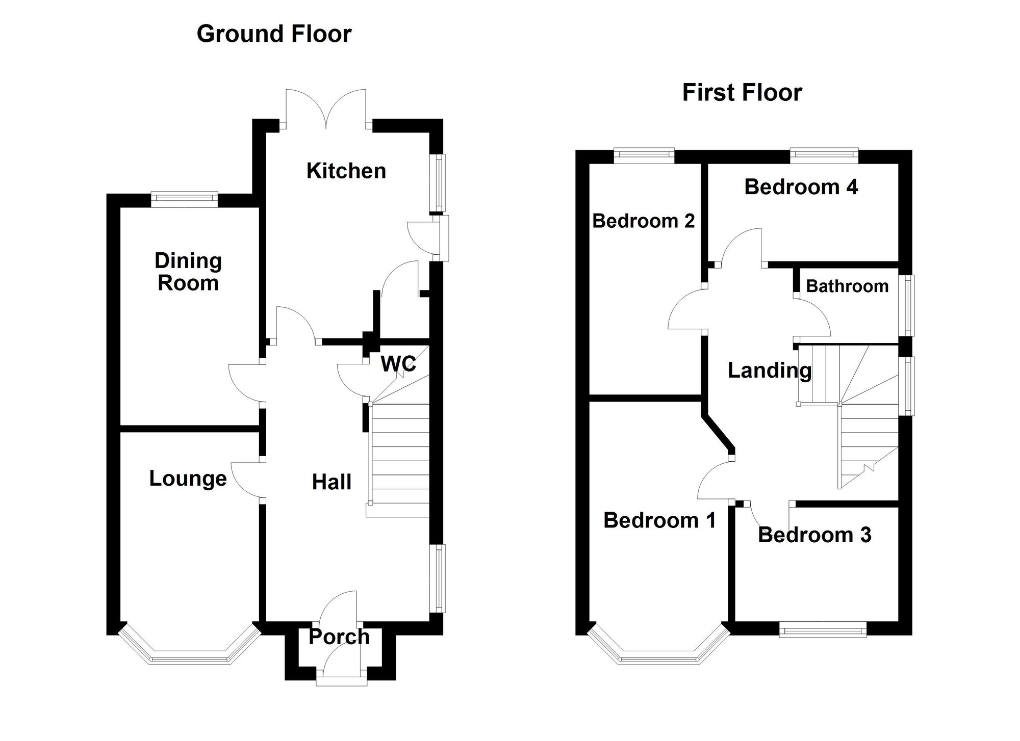 Floorplan of 4 bedroom Semi Detached House for sale, Brighton Grove, Whitley Bay, Tyne and Wear, NE26