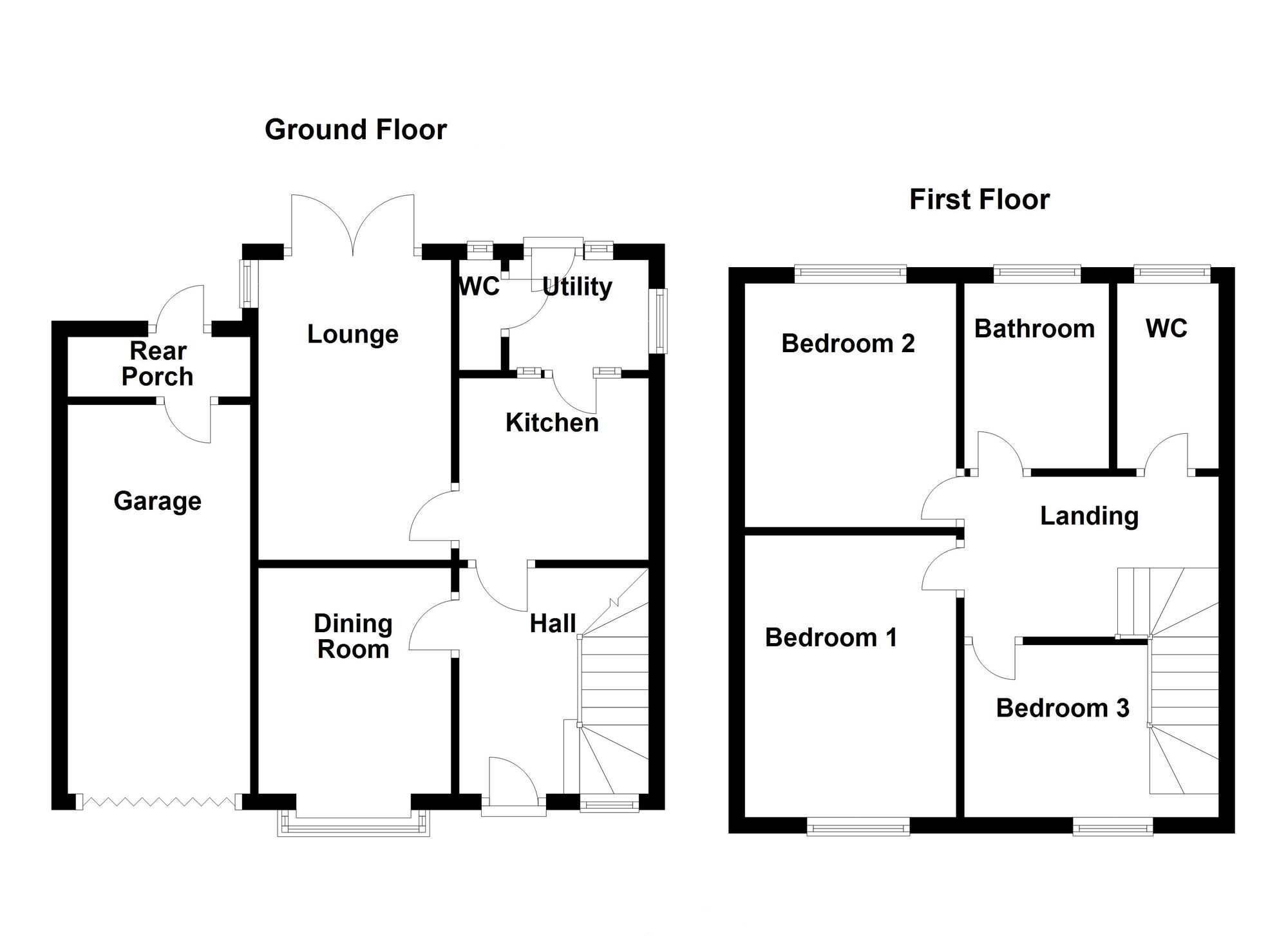Floorplan of 3 bedroom Semi Detached House for sale, Arundel Drive, Whitley Bay, Tyne and Wear, NE25
